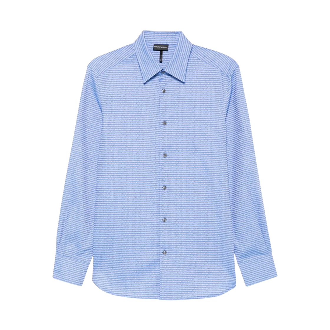 엠포리오 아르마니 올오버 로고 코튼 셔츠 클리어 블루(Emporio Armani Allover Logo Cotton Shirt Clear Blue) - 1