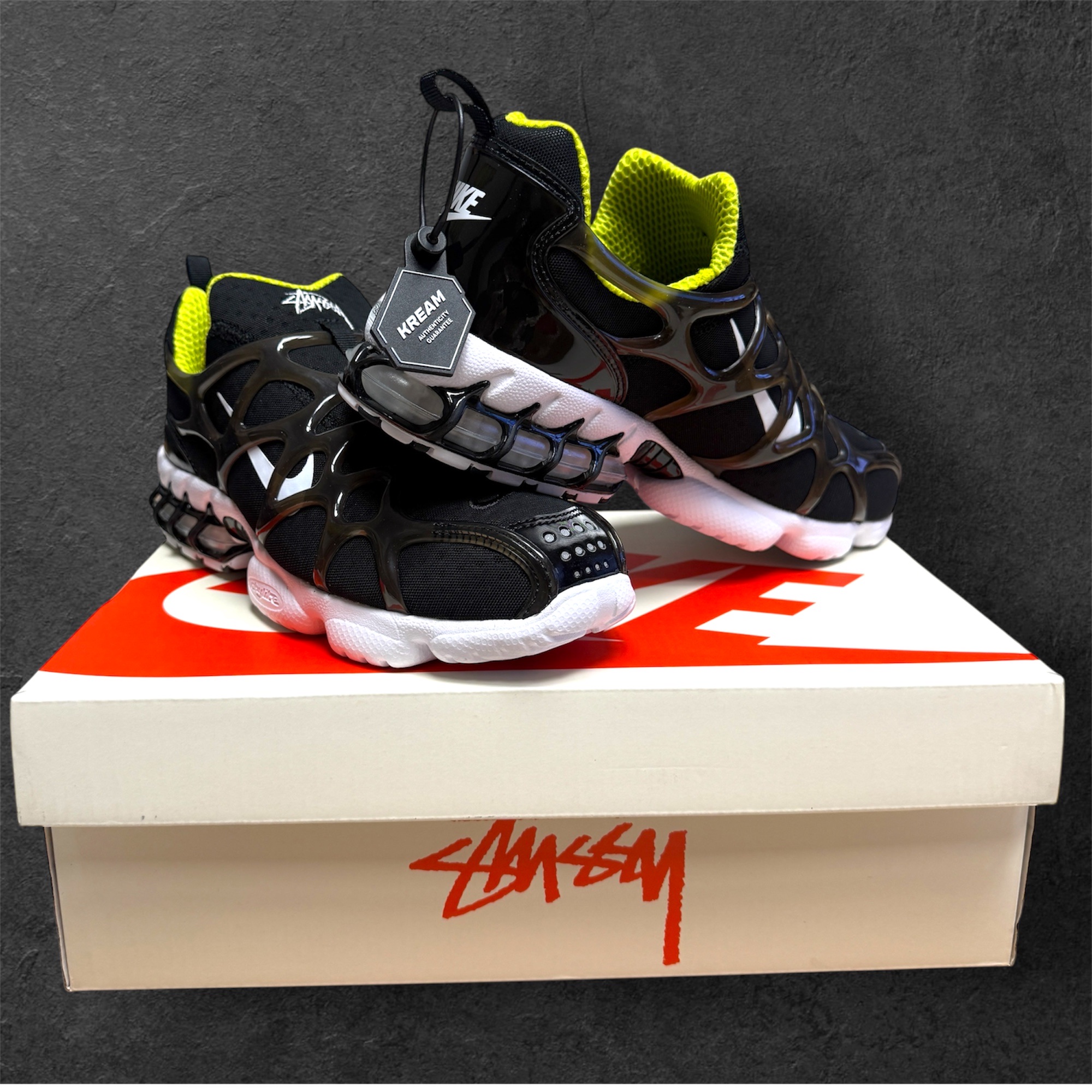 Nike x Stussy Air Zoom Spiridon Kukini Black 착용 스타일