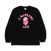 BAPE ABC Camo College L/S T-Shirt Black Pink