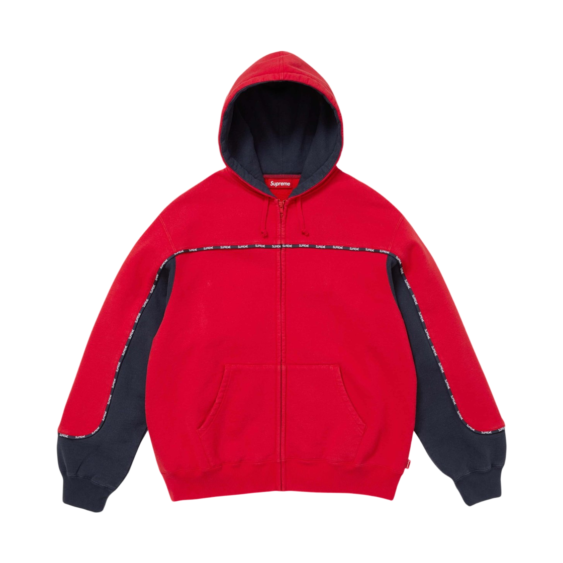 슈프림 파이핑 집업 후드 스웨트셔츠 레드 - 25FW(Supreme Piping Zip Up Hooded Sweatshirt Red - 25FW) - 1