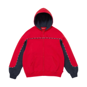 Supreme Piping Zip Up Hooded Sweatshirt Red - 25FW
