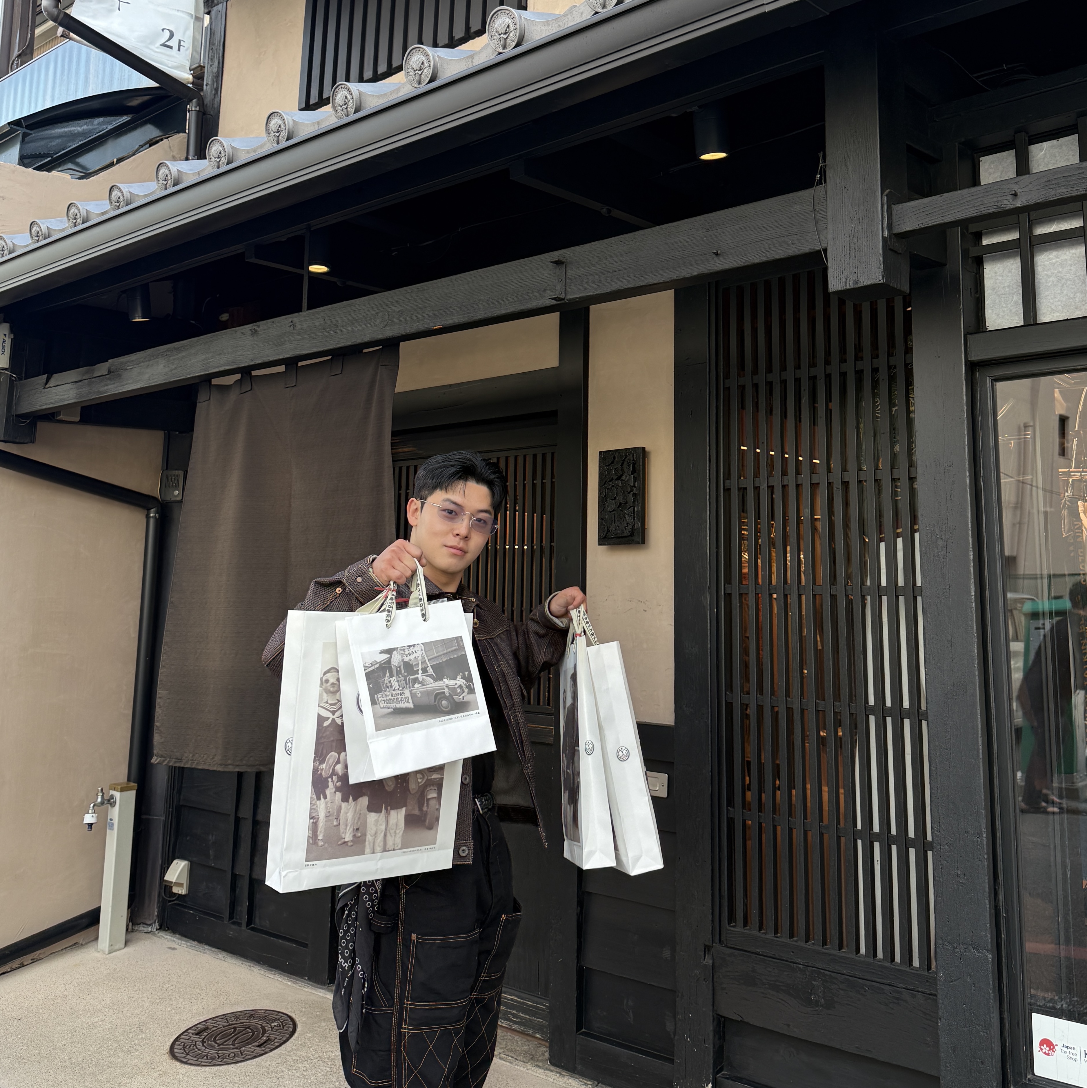 Kapital Thin Canvas Lumber Pants Black, Kapital Century Denim 1st Jacket N5S Brown 착용 스타일 - 2