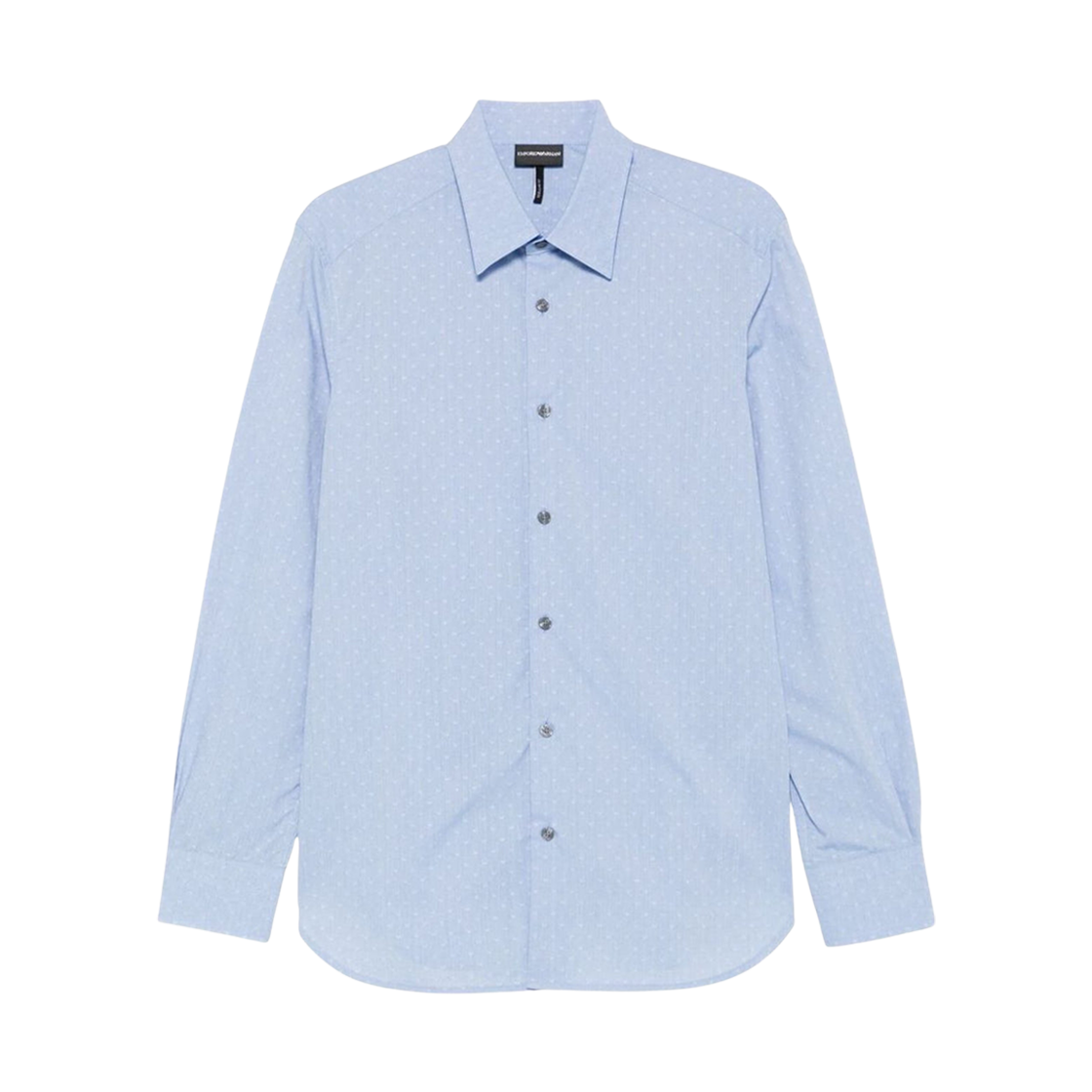 엠포리오 아르마니 올오버 로고 코튼 셔츠 클리어 블루(Emporio Armani Allover Logo Cotton Shirt Clear Blue) - 1