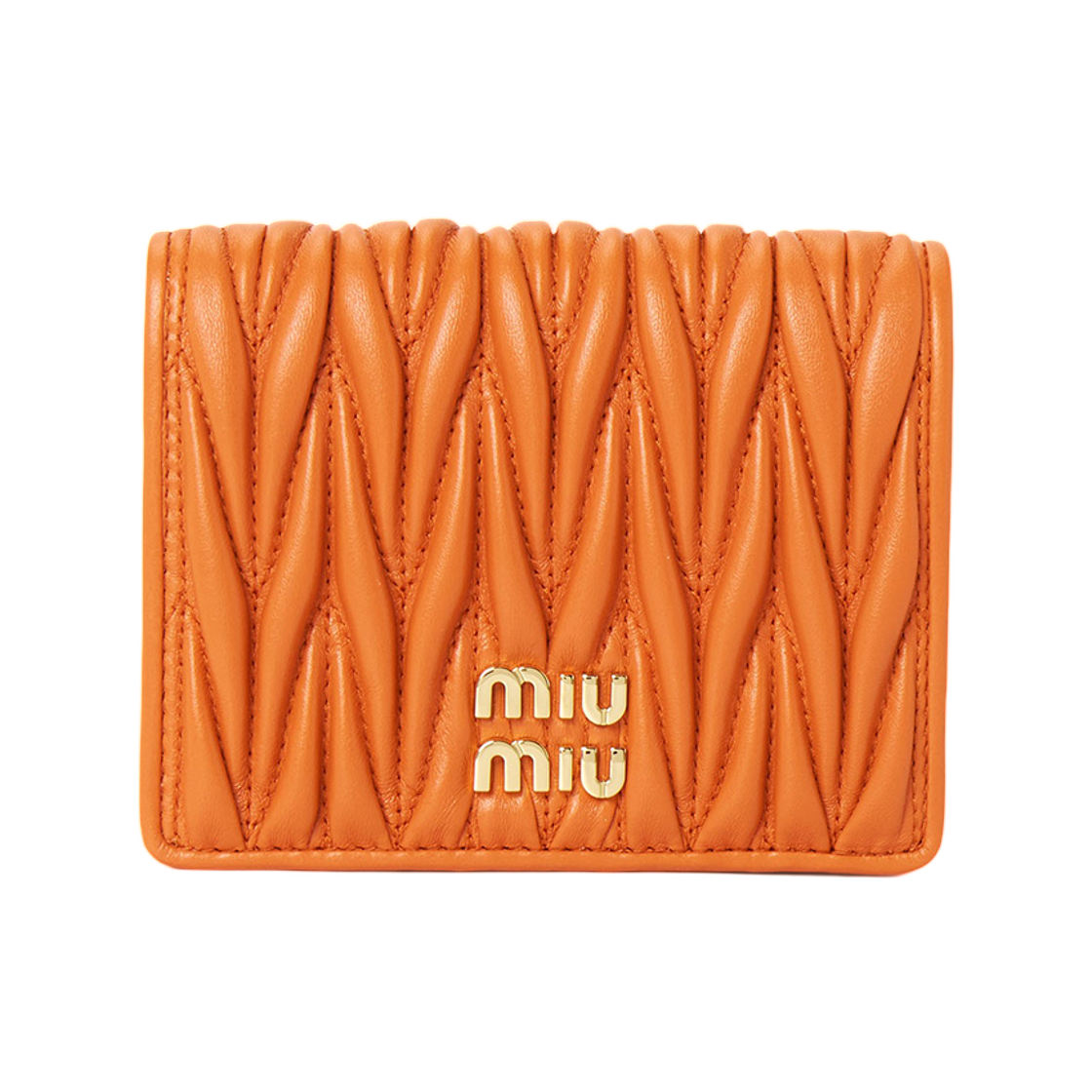 미우 미우 마테라쎄 숏 월렛 오렌지(Miu Miu Matelasse Short Wallet Orange)