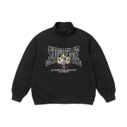 Supreme Crest Appliqué Half Zip Pullover Black - 25FW