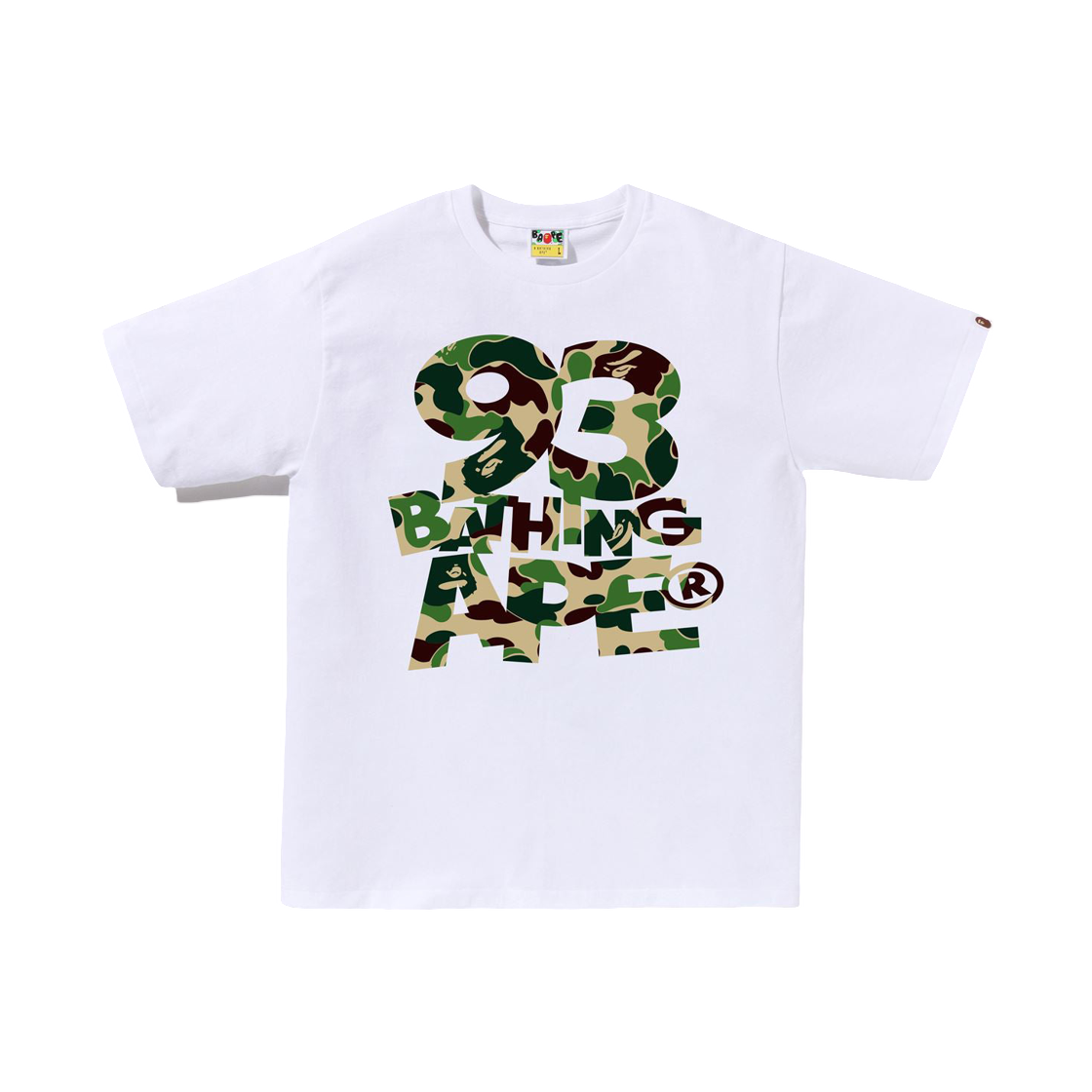 베이프 112 ABC 카모 93 베이싱 에이프 티셔츠 화이트 그린(BAPE 112 ABC Camo 93 Bathing Ape T-Shirt White Green) - 1