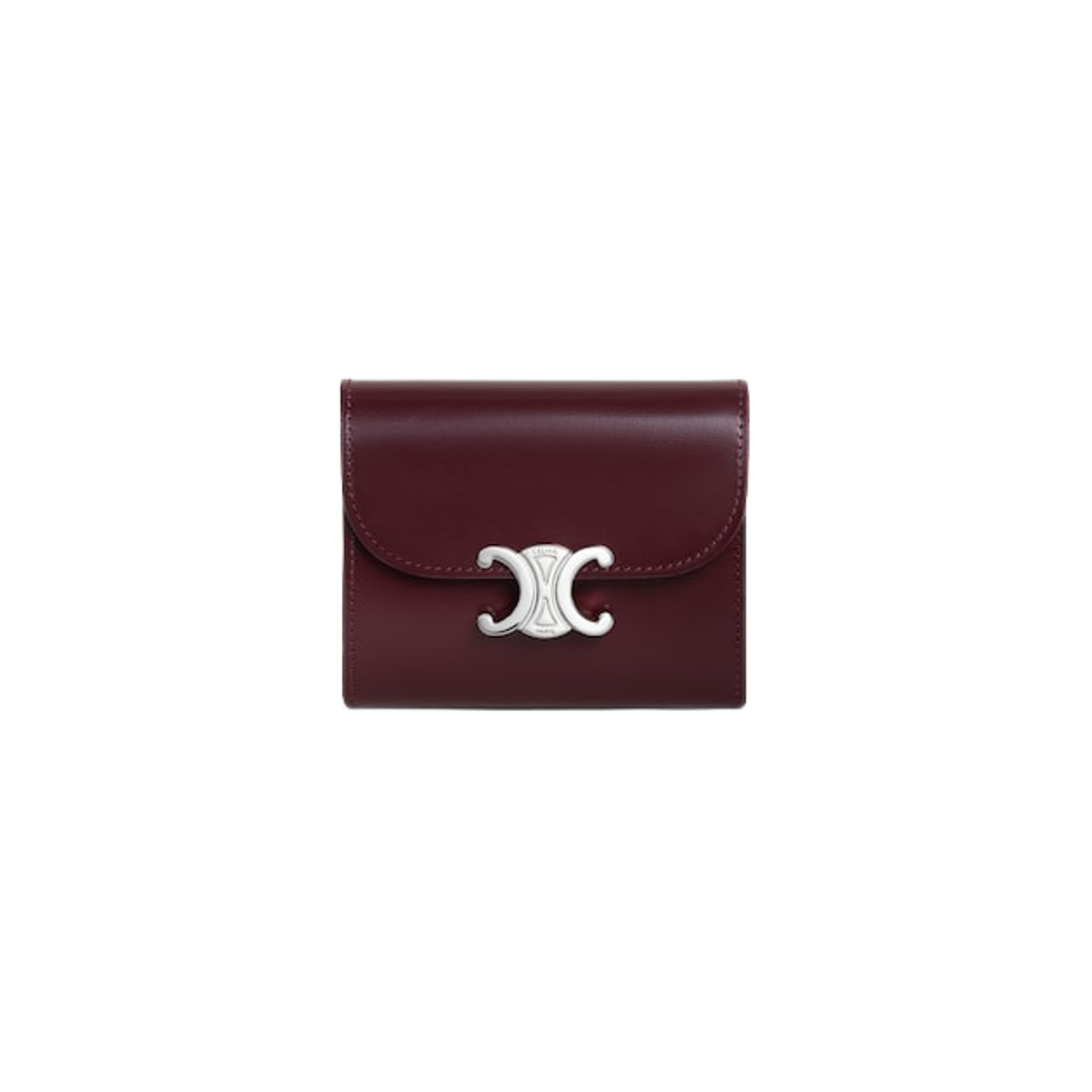 셀린느 트리옹프 샤이니 카프스킨 스몰 플랩 월렛 딥 버건디(Celine Small Flap Wallet Triomphe in Shiny Calfskin Deep Burgundy) - 1