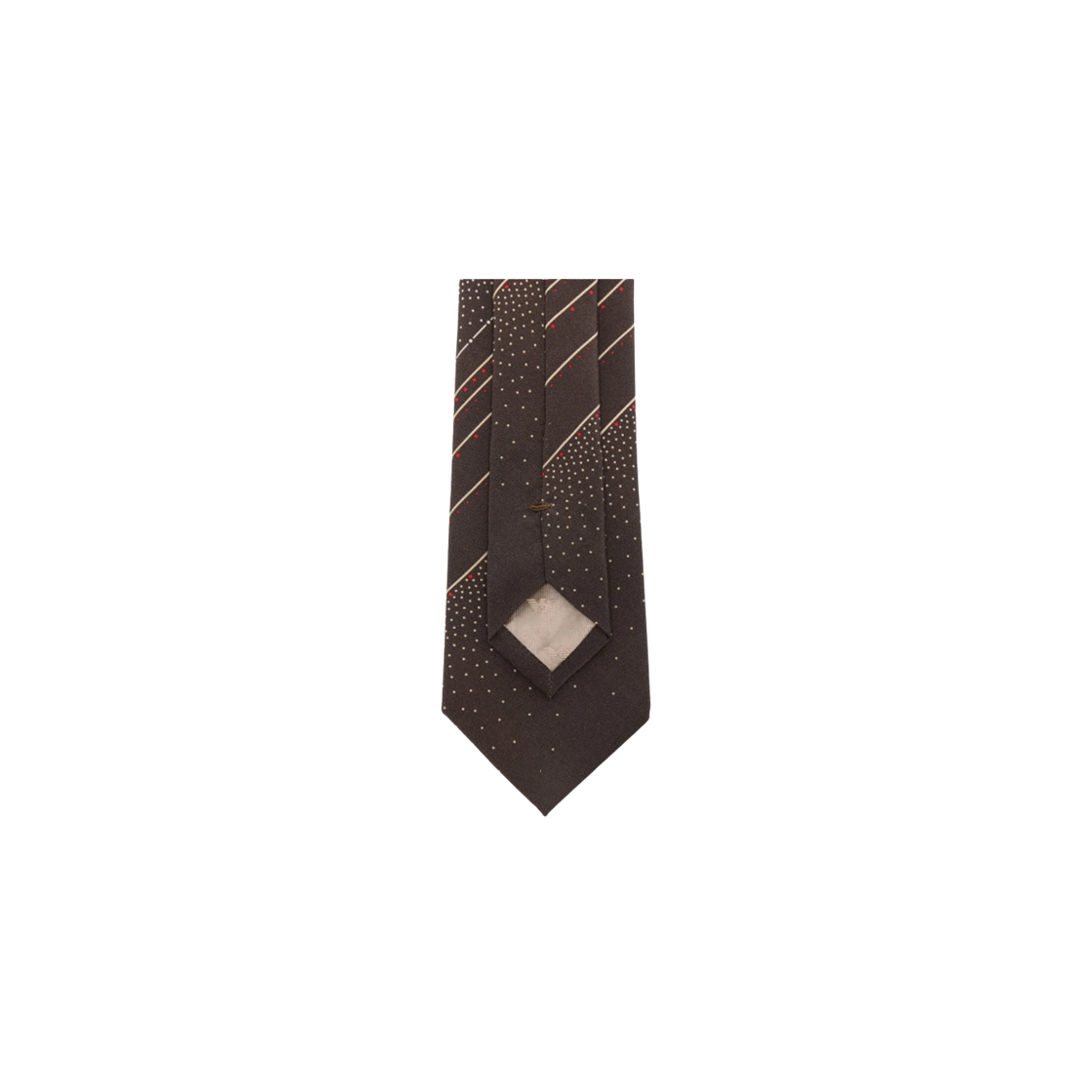 엠포리오 아르마니 스트라이프 패턴 도트 실크 타이 브라운(Emporio Armani Stripe Pattern Dotted Silk Tie Brown) - 2
