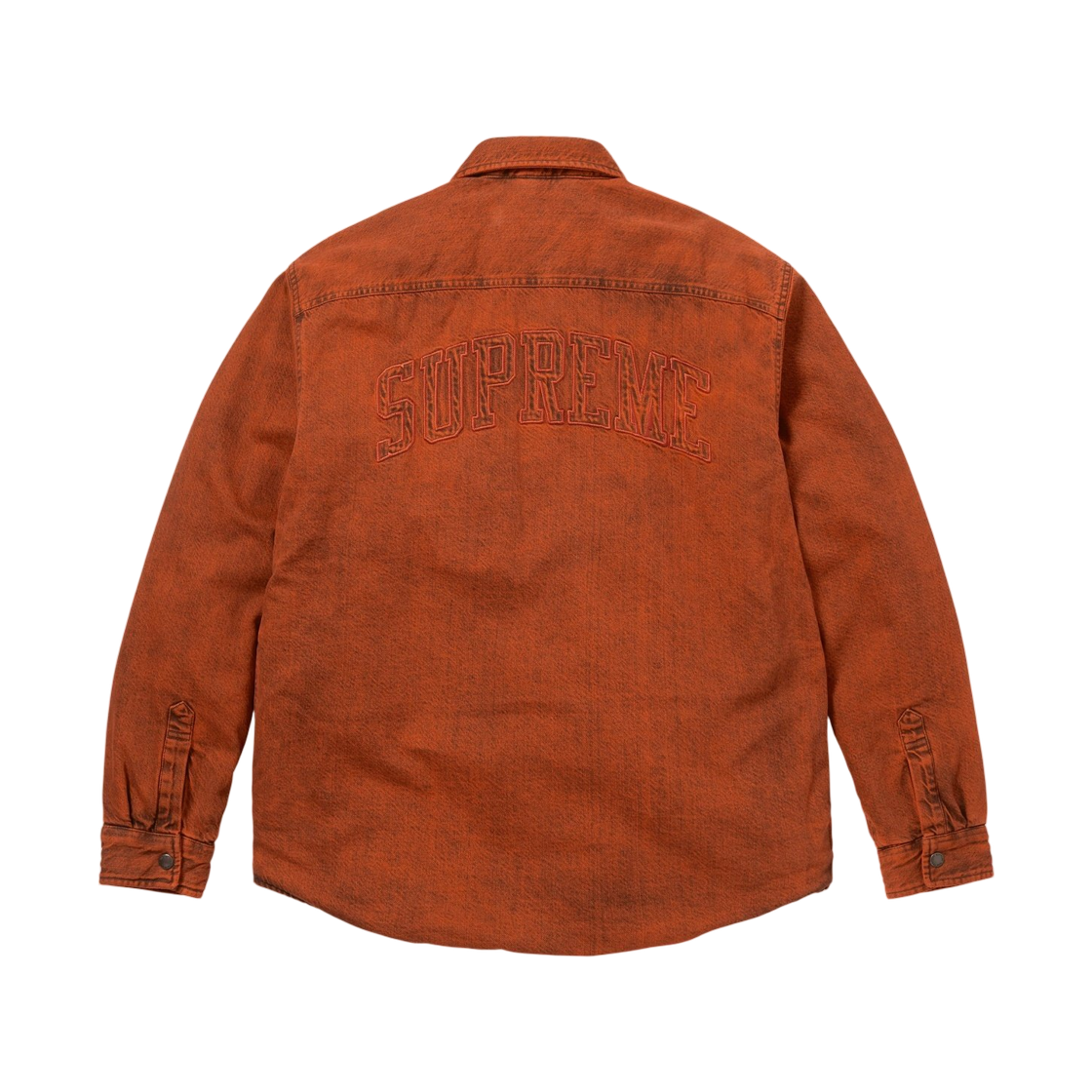 슈프림 셔링 라인드 데님 워크 셔츠 오버다이드 오렌지 - 25FW(Supreme Shearling Lined Denim Work Shirt Overdyed Orange - 25FW) - 2