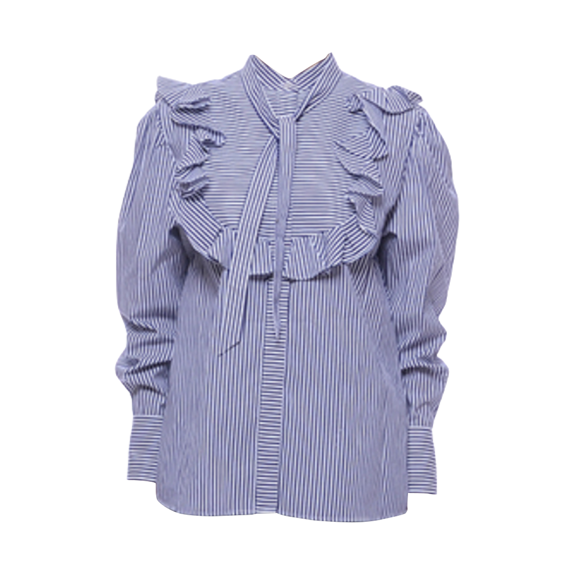 2941MDE10A-207674-89 (W) MSGM Stripes Shirt White Navy