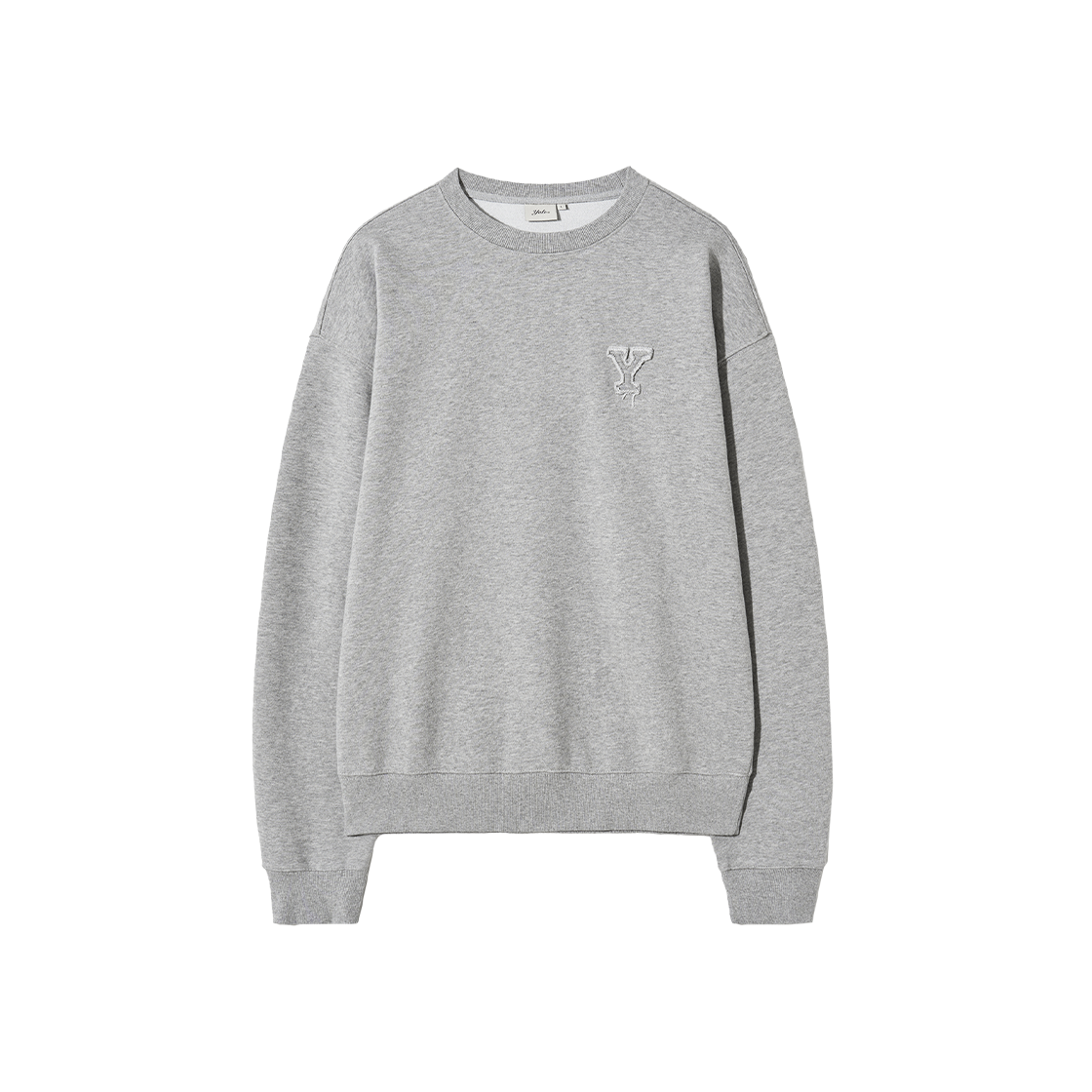 YFF1CR301AMG Yale Y Logo Applique Sweatshirt Gray