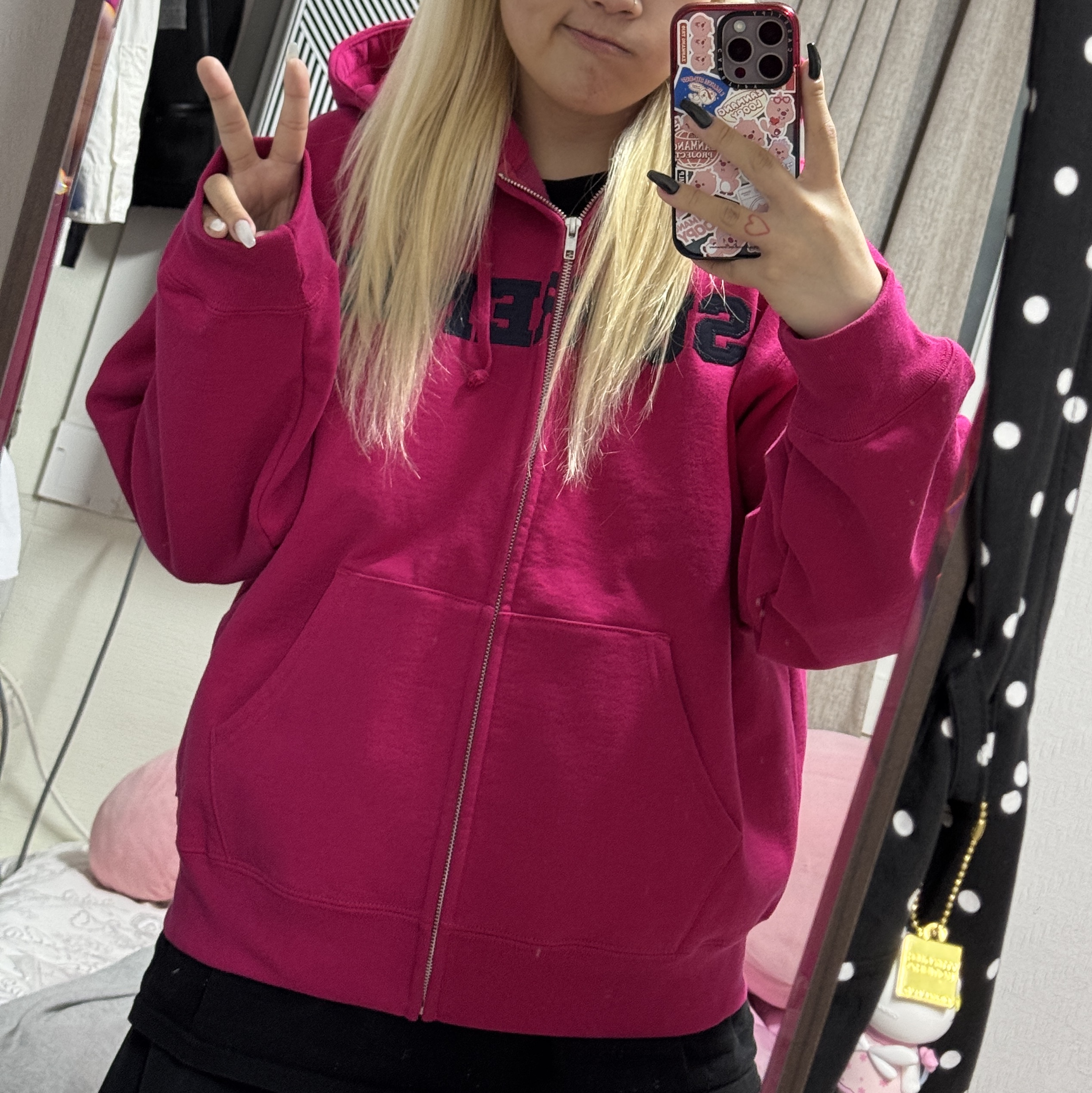 Supreme Collegiate Applique Zip Up Hooded Sweatshirt Fuchsia - 25FW, Apple iPhone 15 Pro 256GB Natural Titanium (Korean Ver.) 착용 스타일 - 1