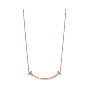 Tiffany & Co. Tiffany T Smile Medium Pendant Rose Gold with Diamonds