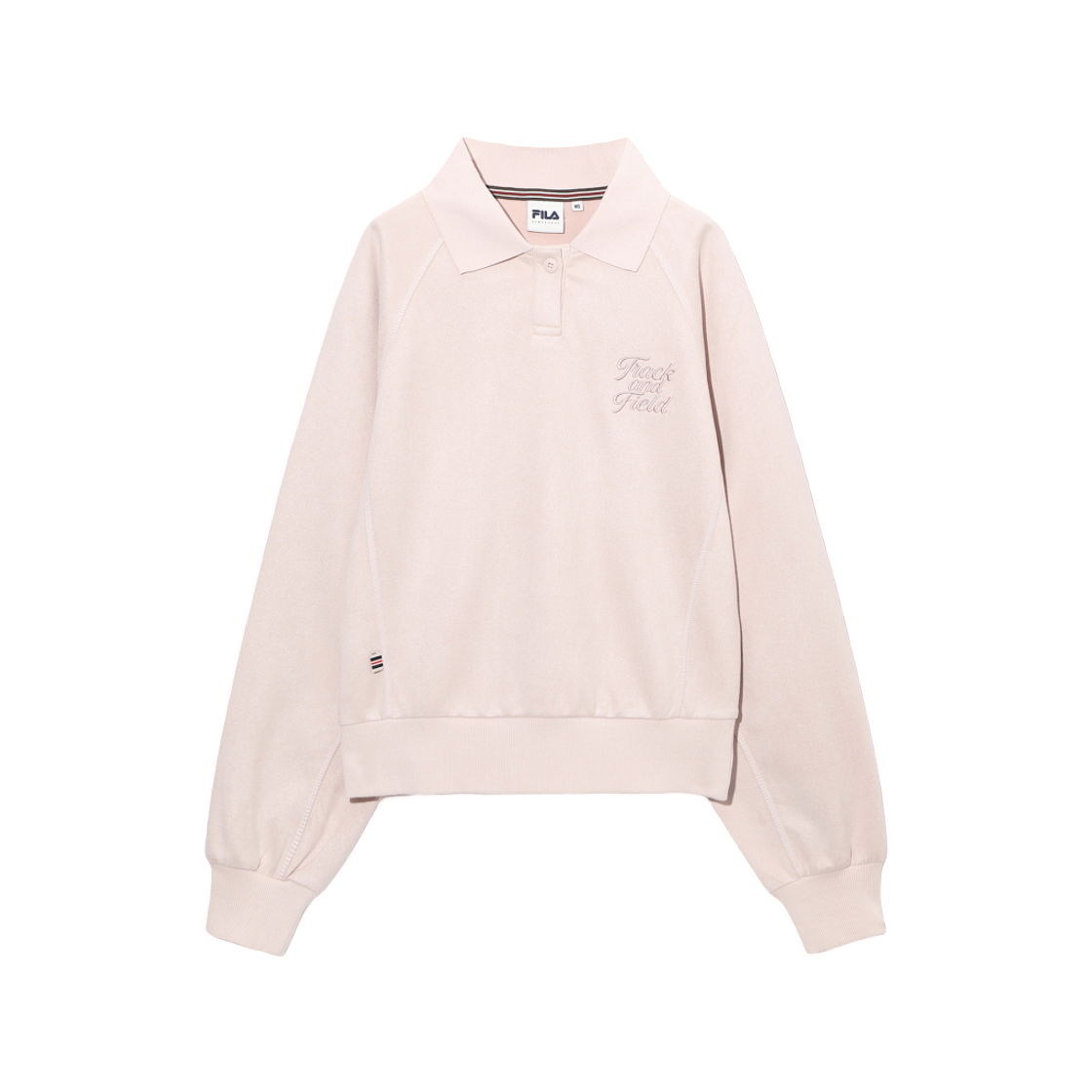 1100FS253PO01F001650 [6% 적립] FILA Suede Half-Zip Sweatshirt Light Pink