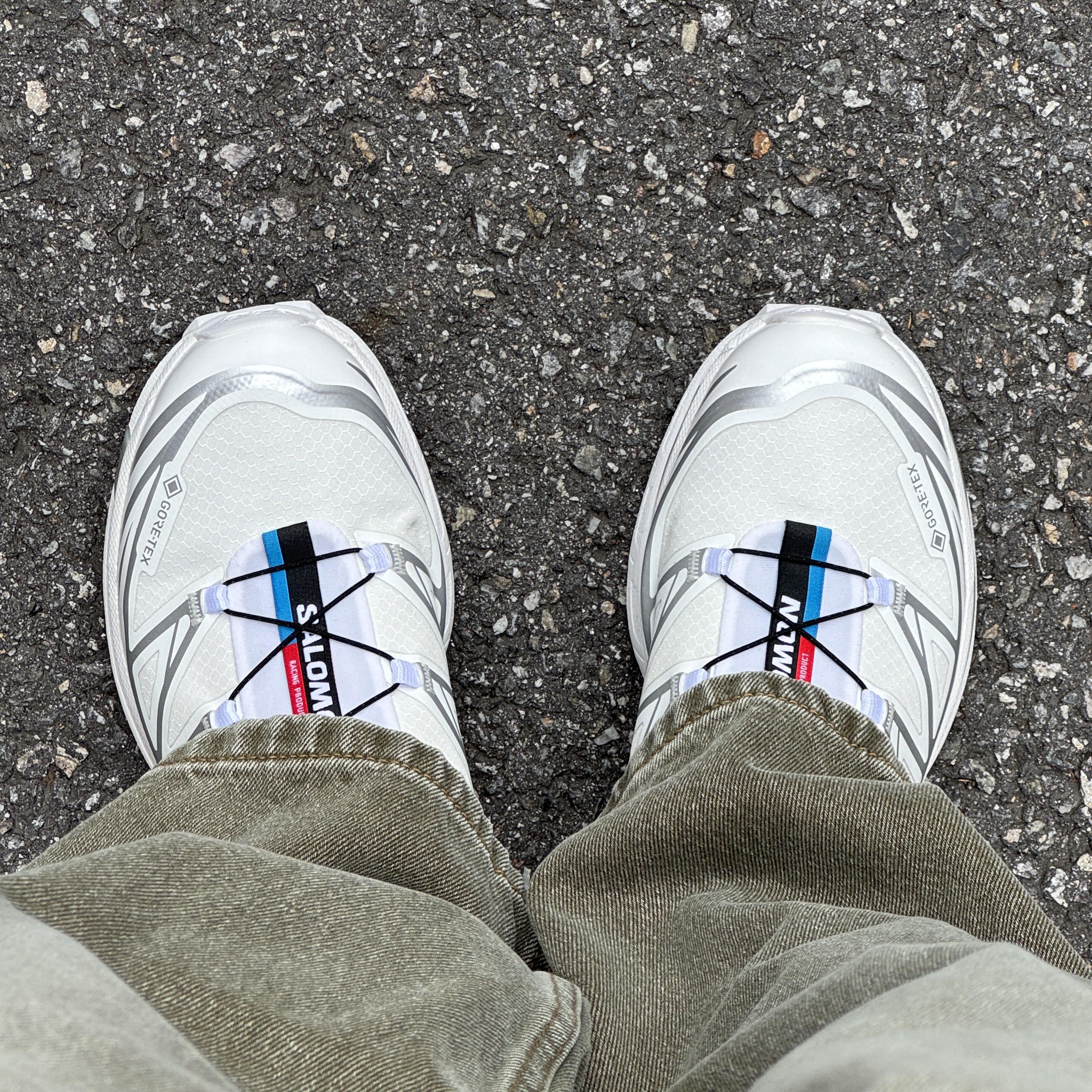 Salomon XT-6 Gore-Tex White Silver 착용 스타일