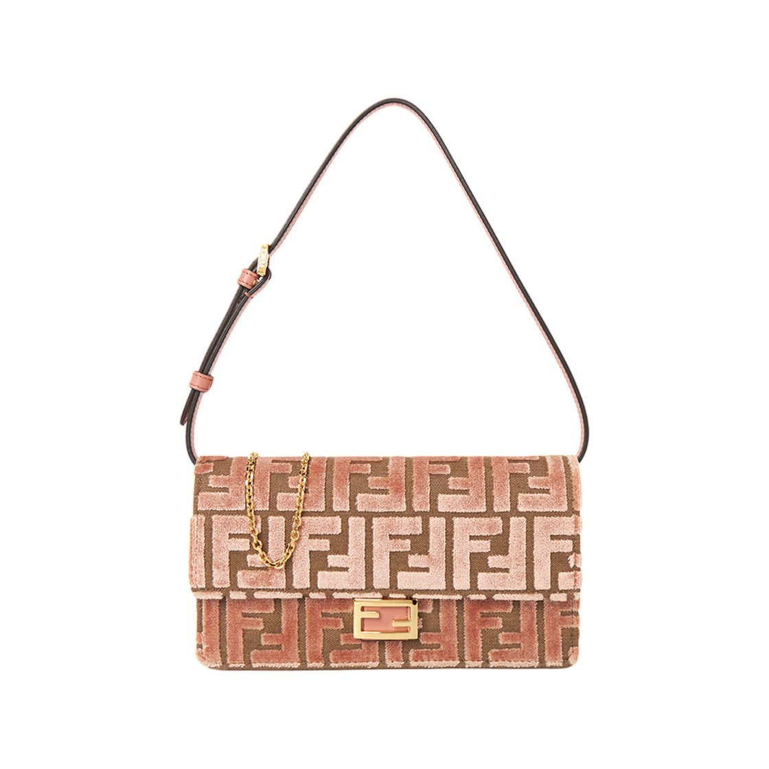 8M0498AT14F13VM Fendi Chain Baguette Bag Pink