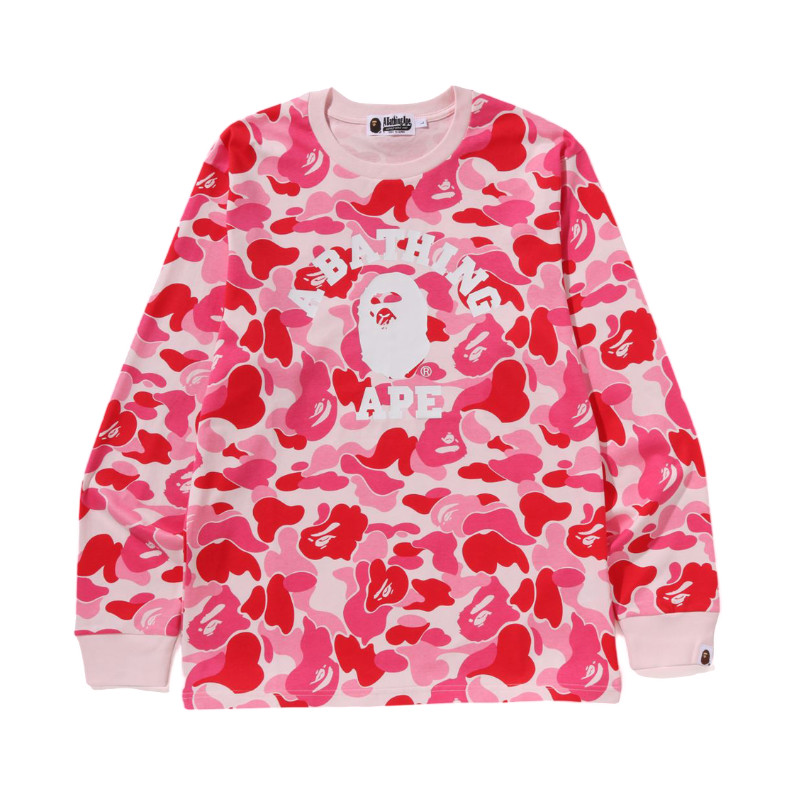 베이프 117 ABC 카모 컬리지 롱슬리브 티셔츠 핑크(BAPE 117 ABC Camo College L/S T-Shirt Pink) - 1