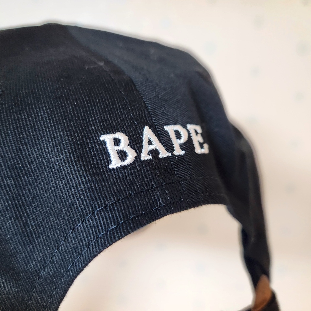 BAPE Ape Head One Point Panel Cap Black 착용 스타일 - 3