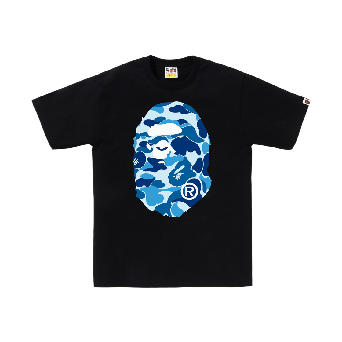 베이프 113 ABC 카모 빅 에이프 헤드 티셔츠 블랙 블루(BAPE 113 ABC Camo Big Ape Head T-Shirt Black Blue) - 1