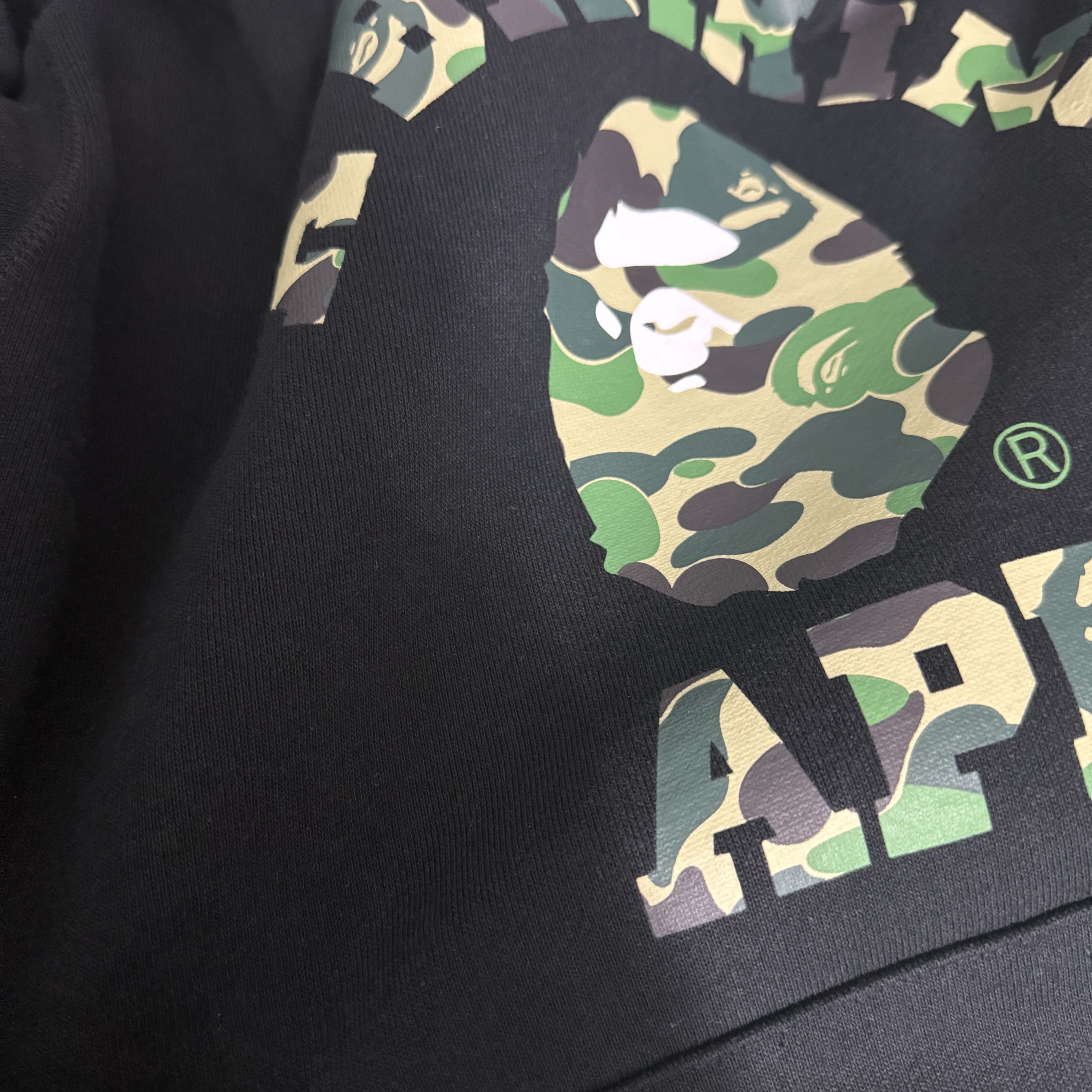 BAPE ABC Camo College Pullover Hoodie Black 착용 스타일