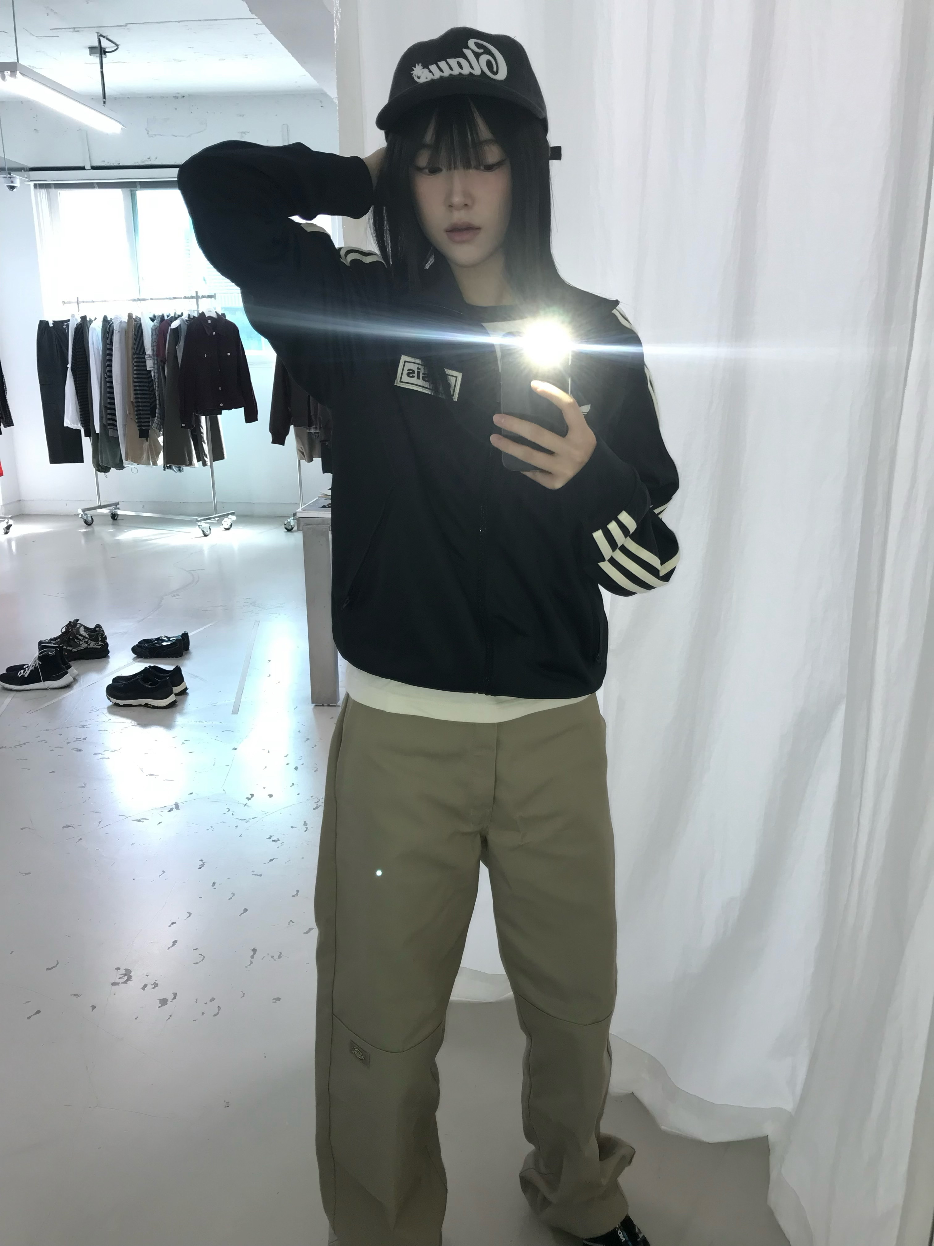 Adidas x Oasis Tour Firebird Track Top Black - US Sizing 착용 스타일 - 1