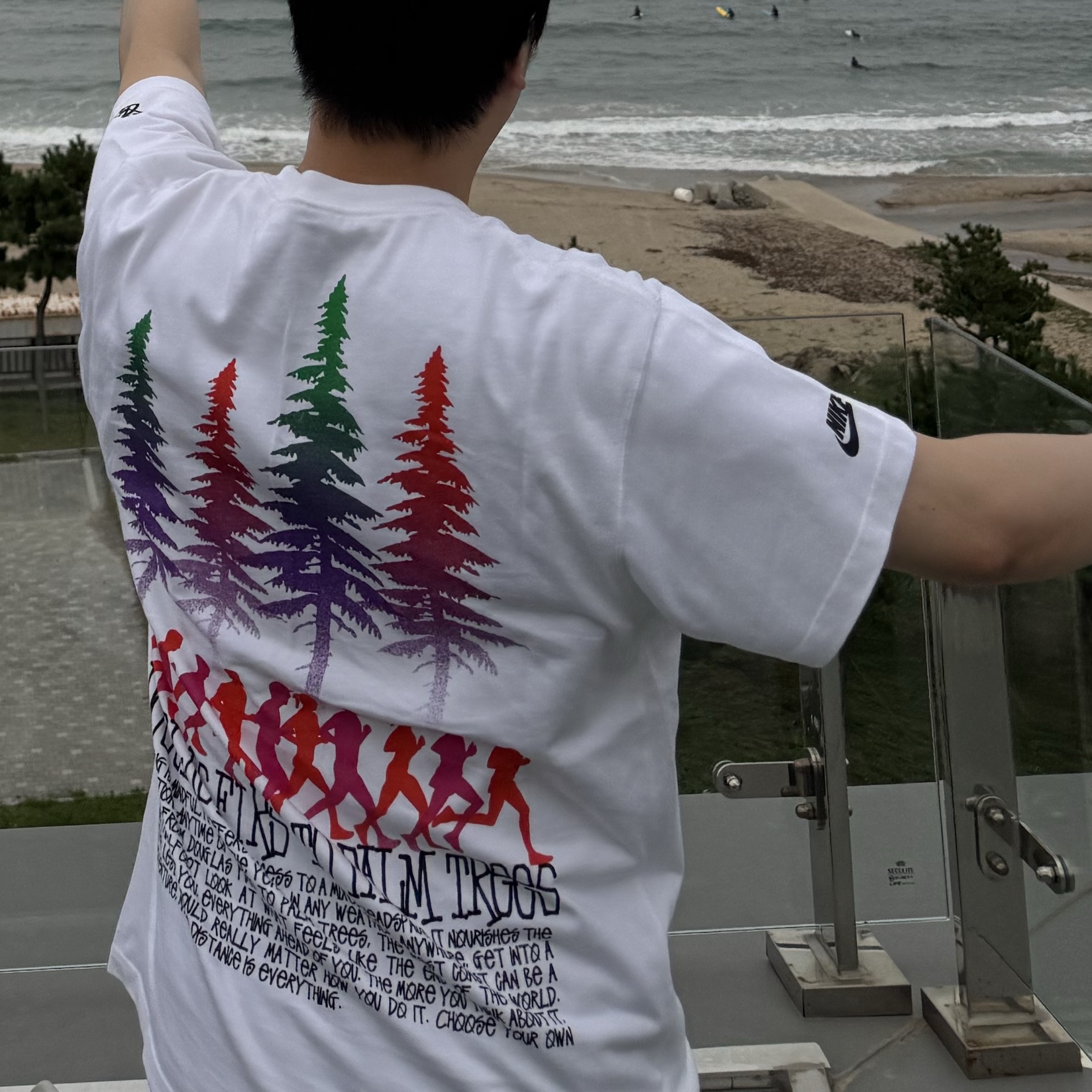 Nike x Stussy Douglas Firs to Palm Trees T-Shirt - Asia 착용 스타일