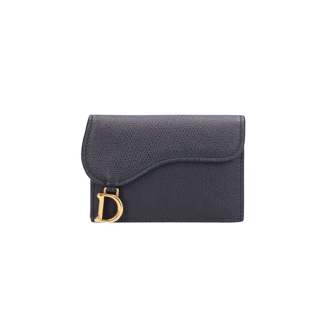 ITFS98EI8257 Dior S5610CWVG Saddle Card Wallet in Black Calfskin