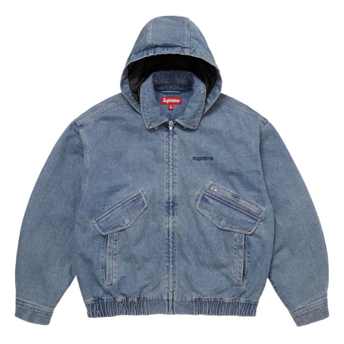 Supreme Hooded Utility Jacket Denim - 25FW 착용 스타일 - 3
