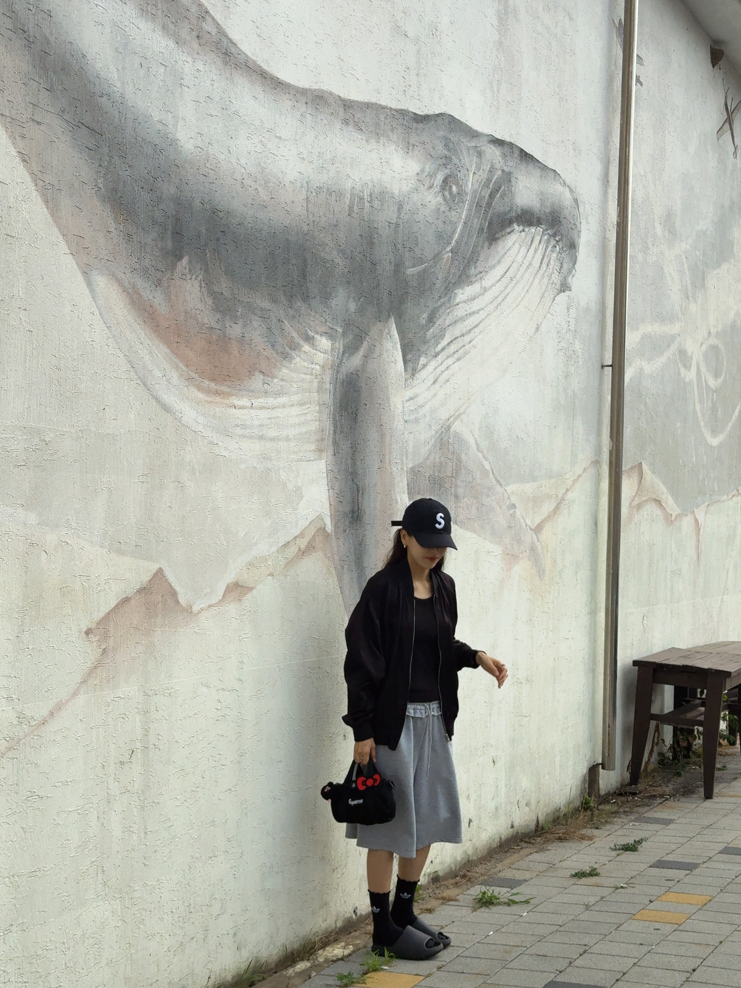 Supreme Seersucker S Logo 6-Panel Black - 24SS, CDG '84-85 Staff Blouson Black 착용 스타일 - 3