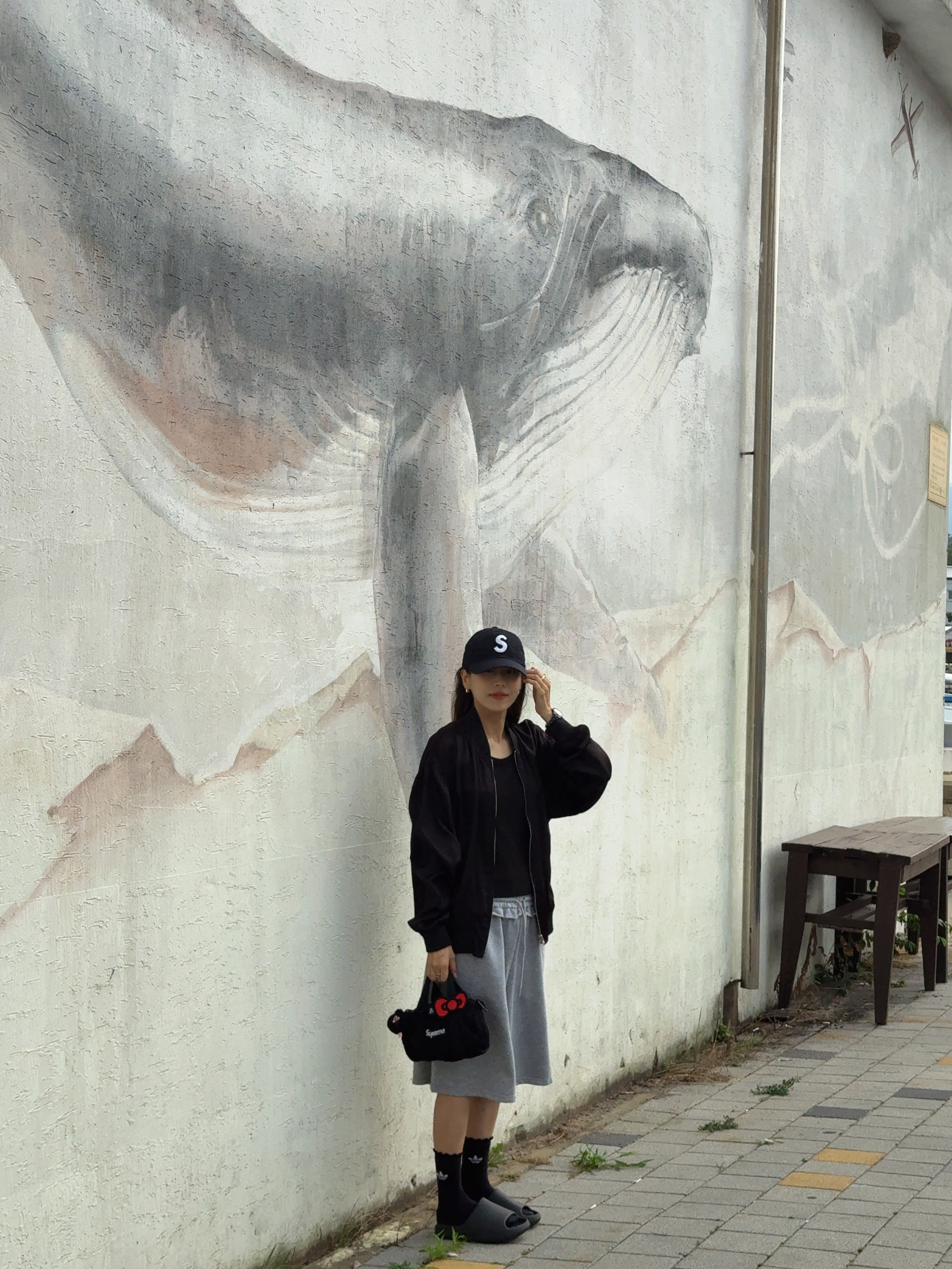 Supreme Seersucker S Logo 6-Panel Black - 24SS, CDG '84-85 Staff Blouson Black 착용 스타일 - 2