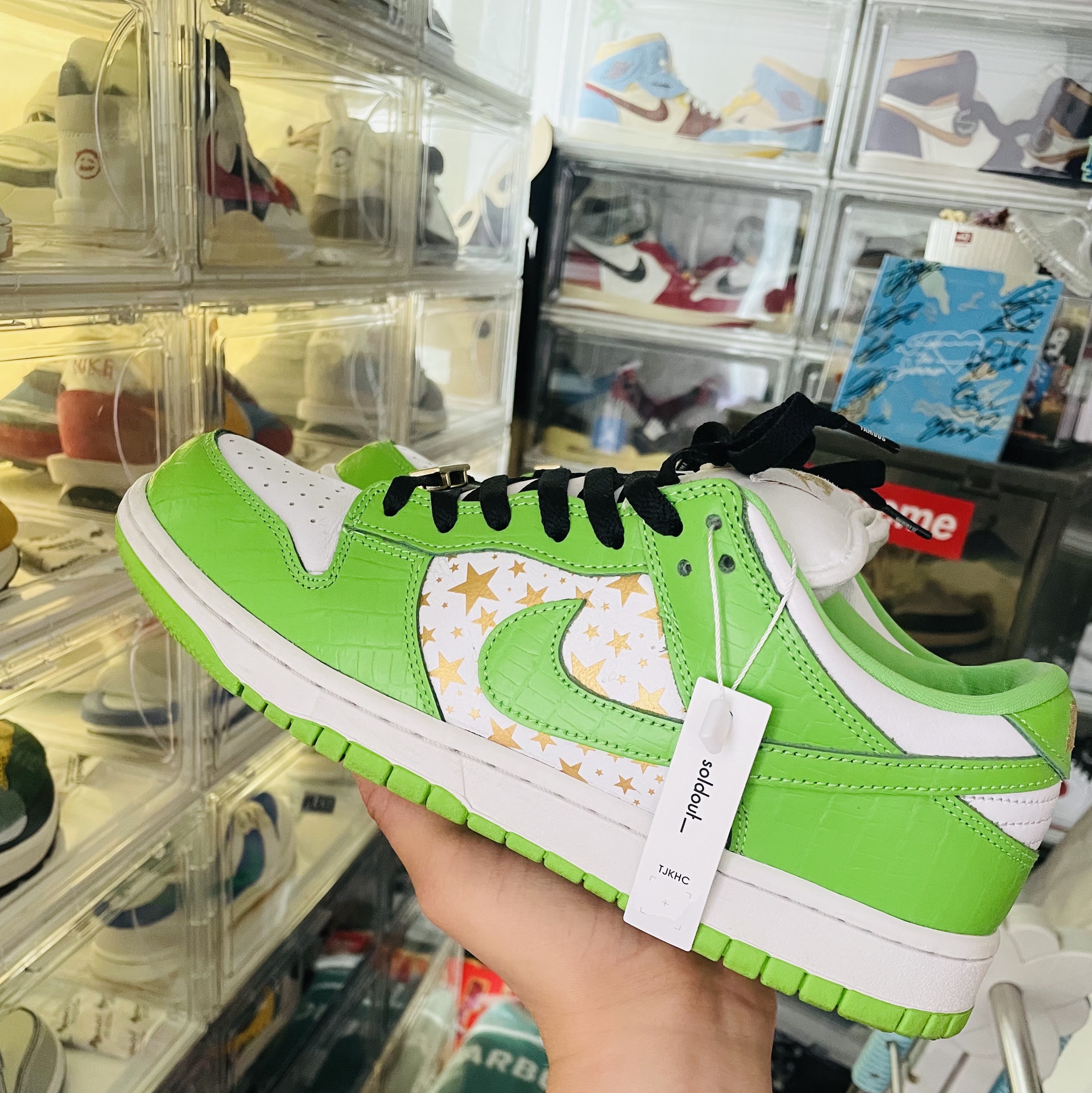 Nike x Supreme SB Dunk Low Mean Green, Nike x Supreme SB Dunk Low Hyper Blue 착용 스타일 - 1