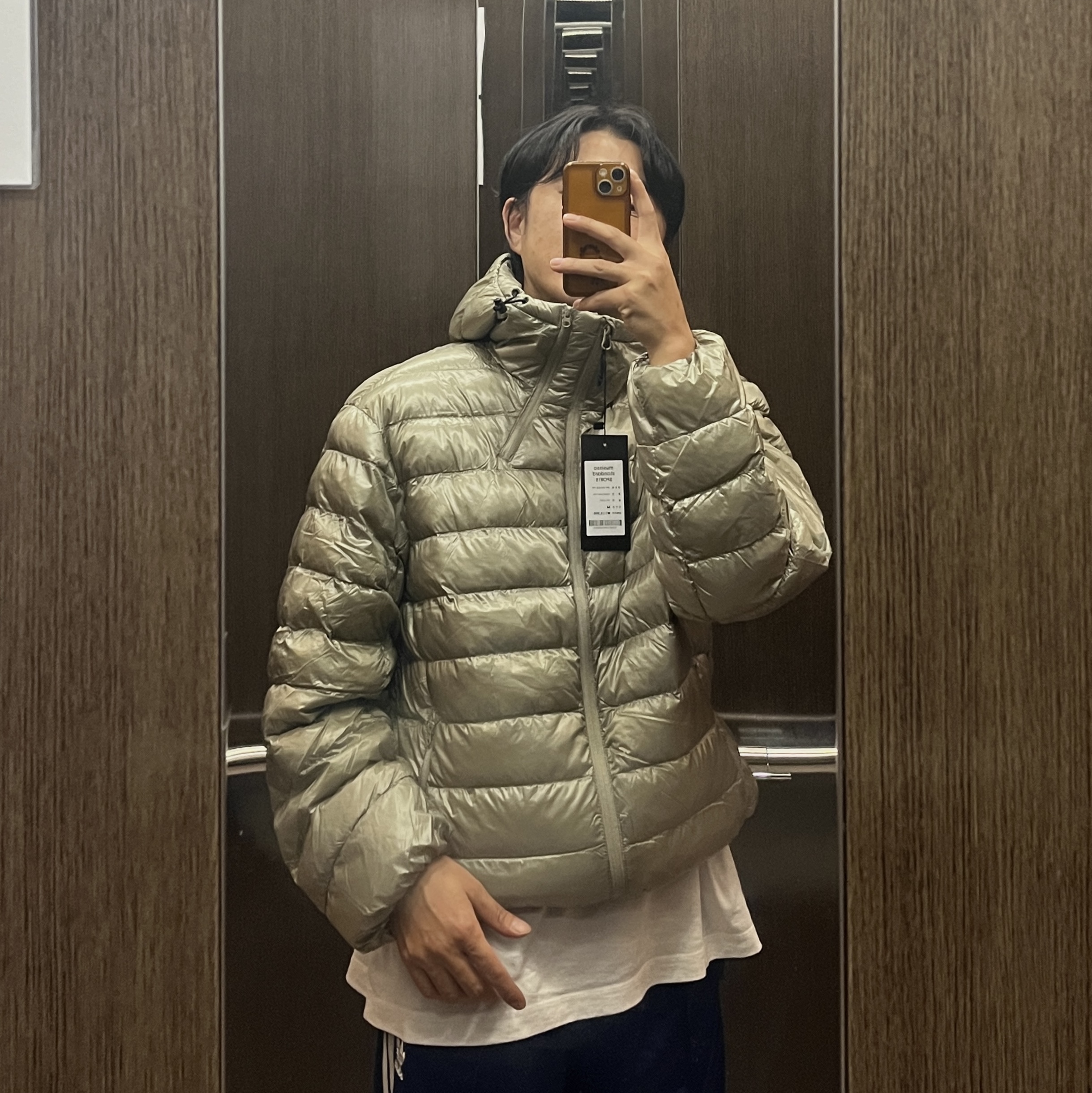 Musinsa Standard Tanker Light Vent Padding Jacket Khaki Grey 착용 스타일 - 1
