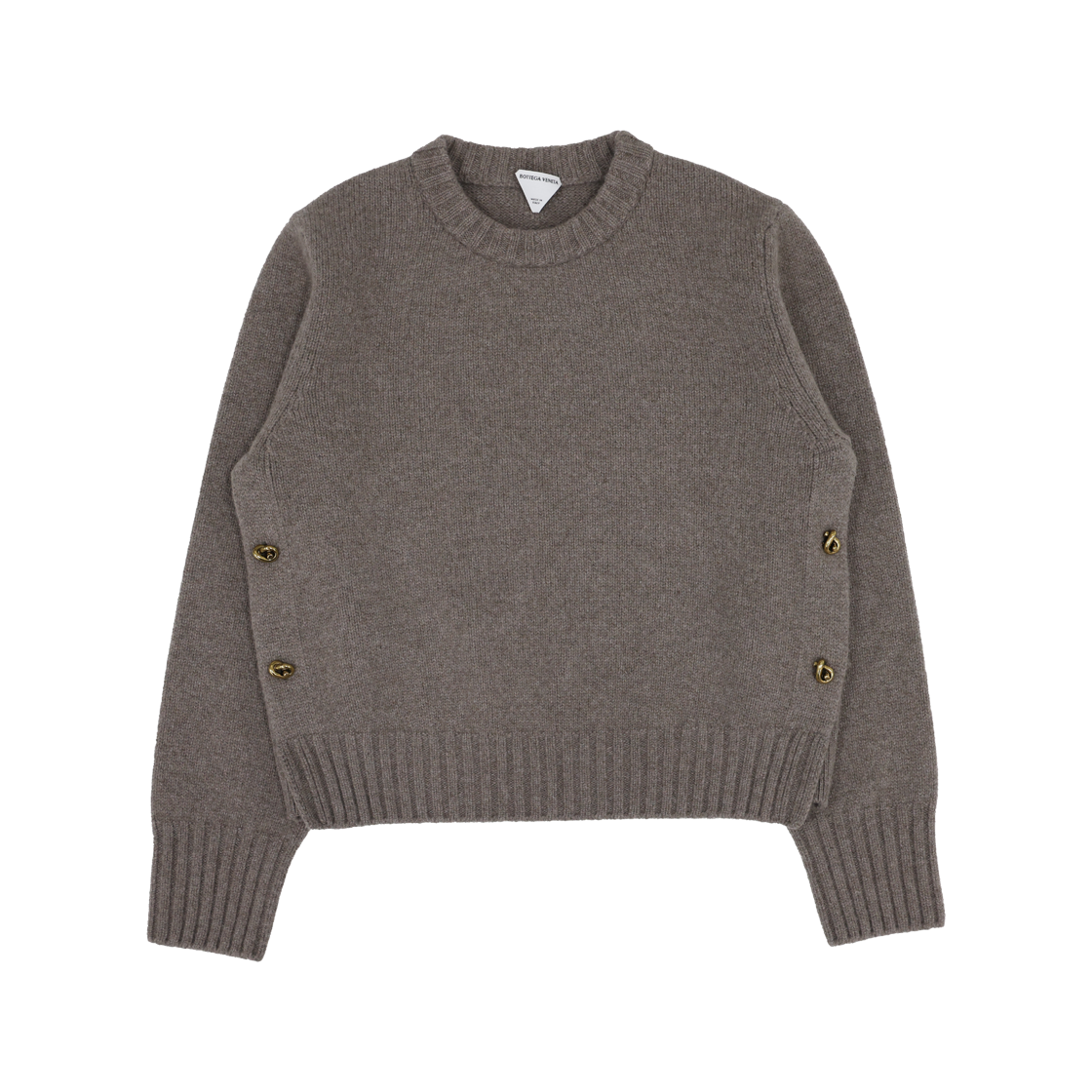 IT6OR6796PIW Bottega Veneta 749391 Brass Button Wool Sweater