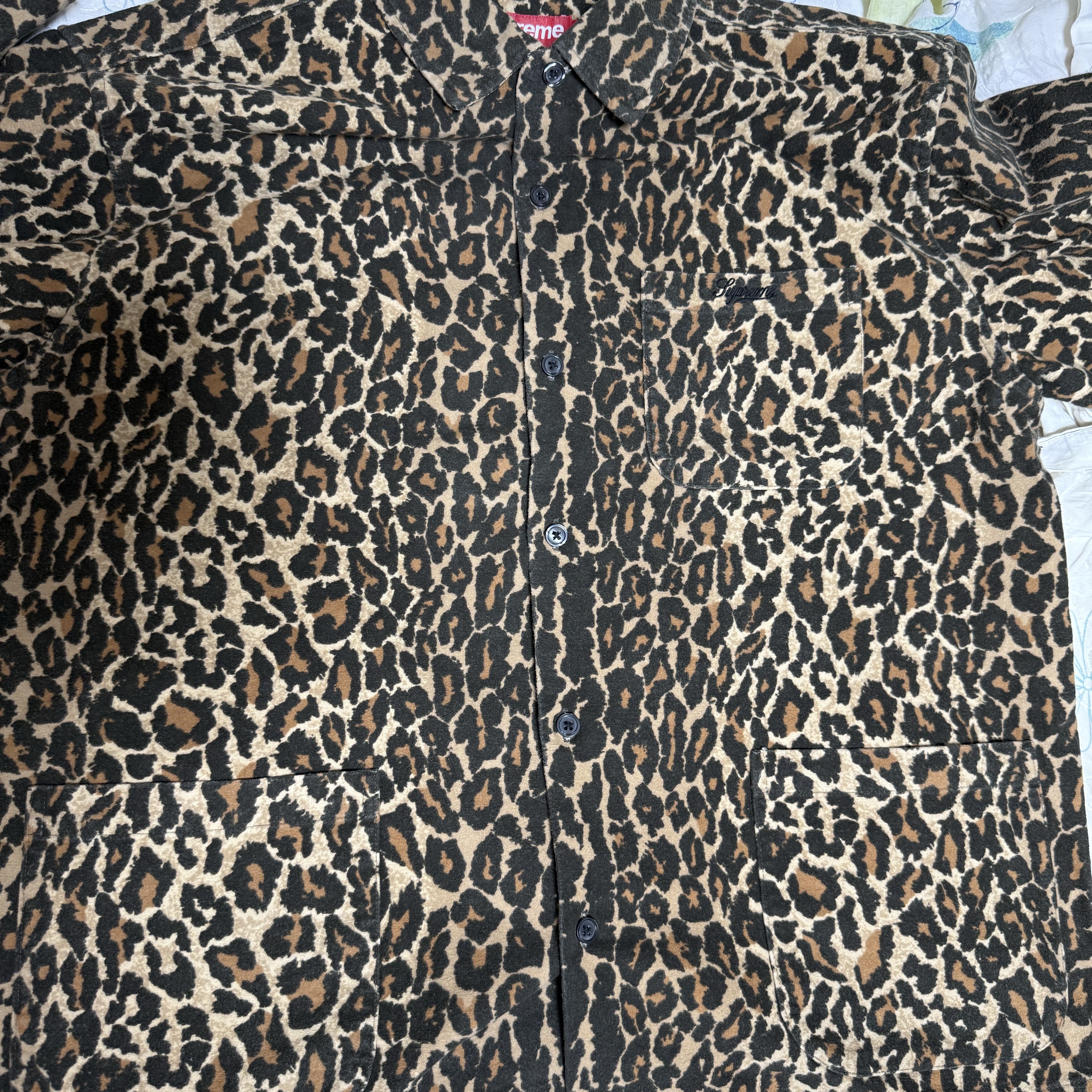 Supreme Flannel Pajama Shirt Leopard - 25FW 착용 스타일 - 1