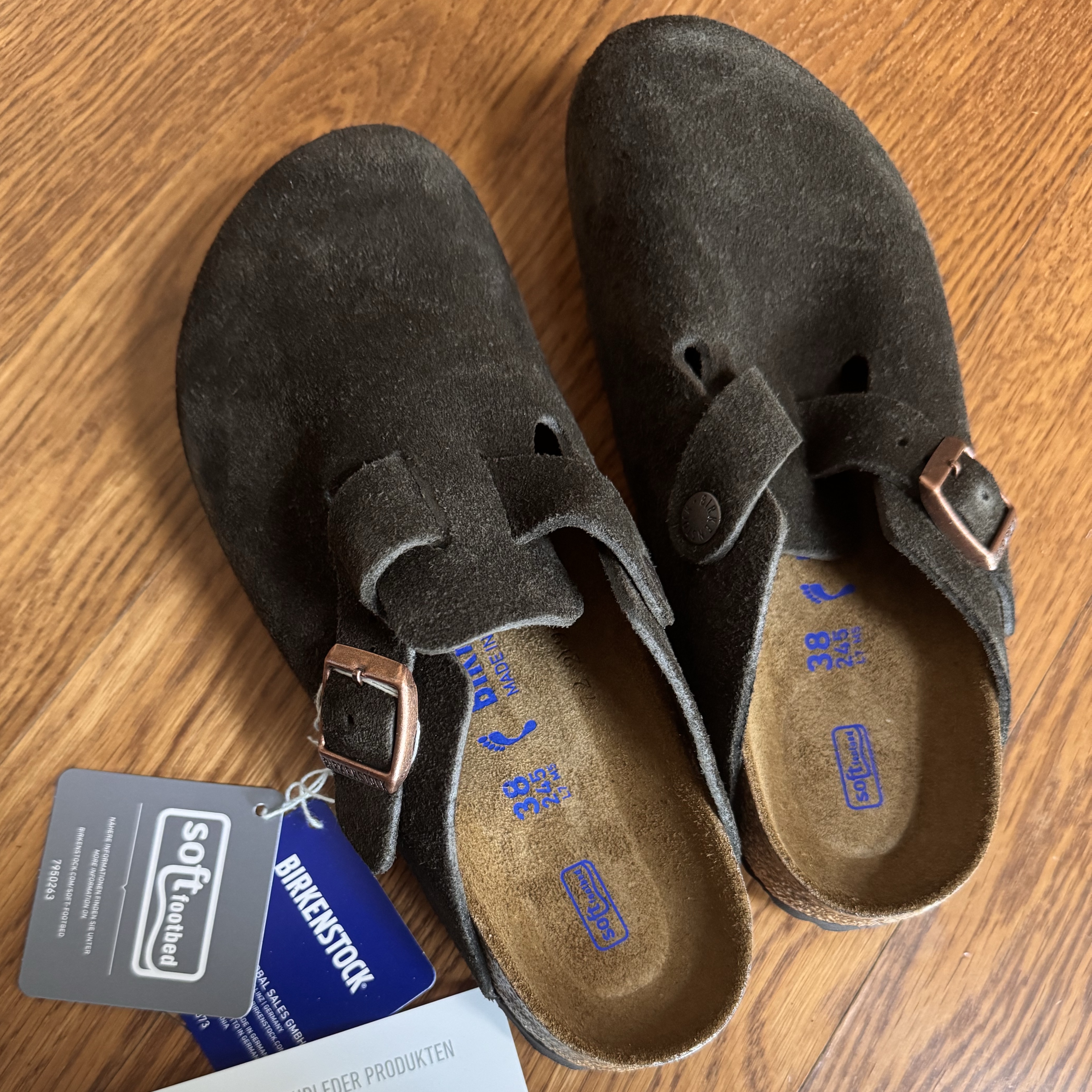 Birkenstock Boston Soft Footbed Mocha - Narrow 착용 스타일