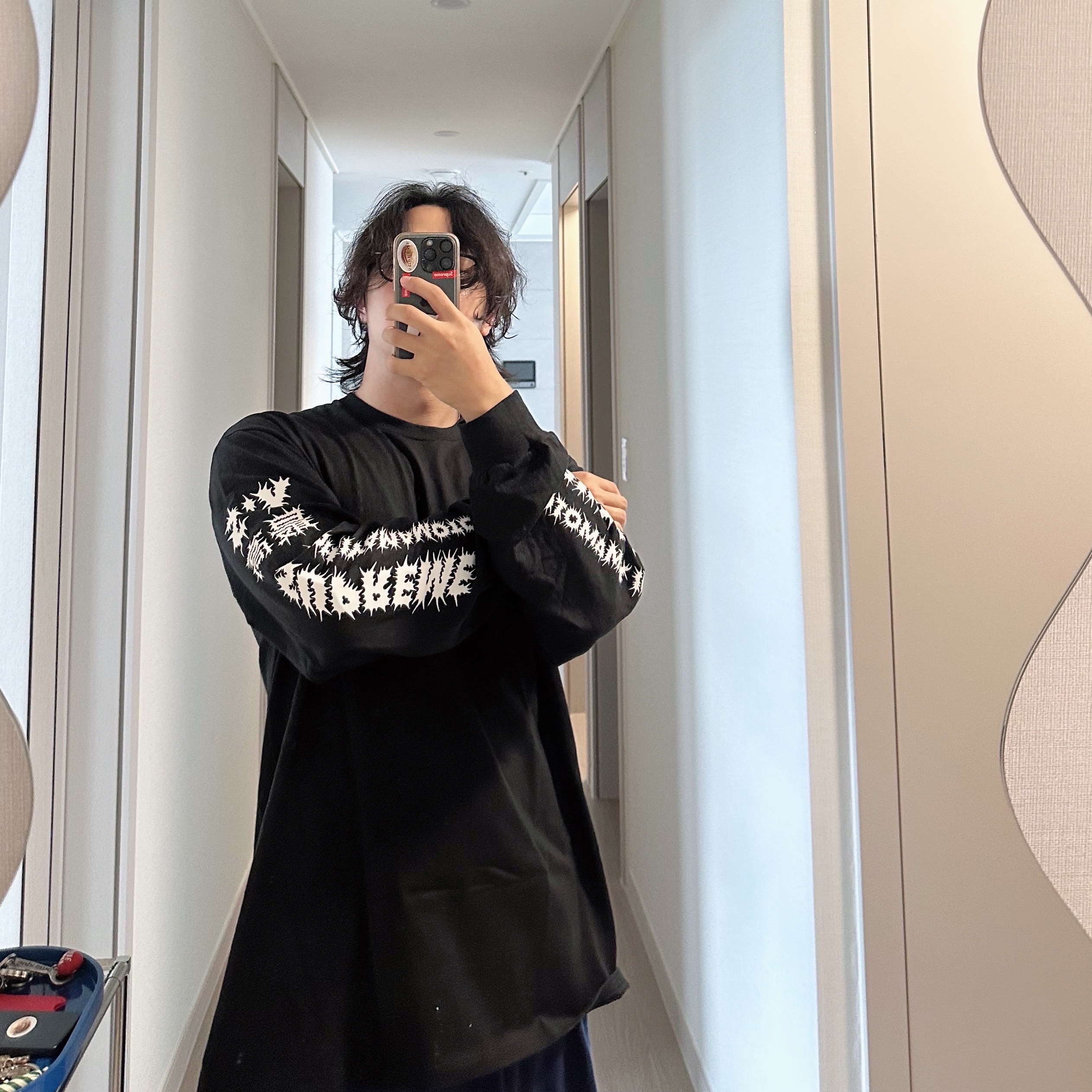 Supreme x Y's by Yohji Yamamoto L/S T-Shirt Black - 25FW 착용 스타일