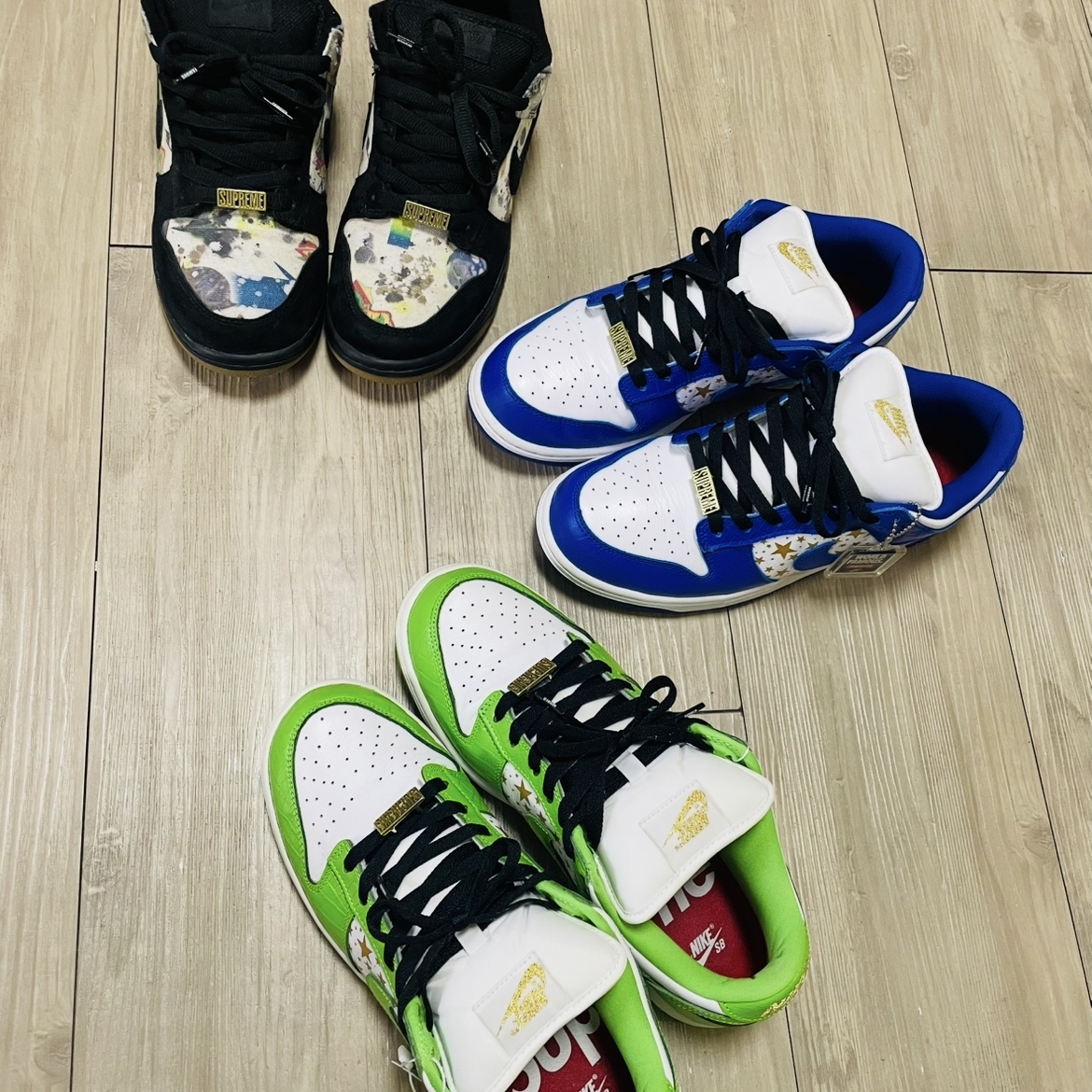 Nike x Supreme SB Dunk Low Mean Green, Nike x Supreme SB Dunk Low Hyper Blue 착용 스타일 - 4