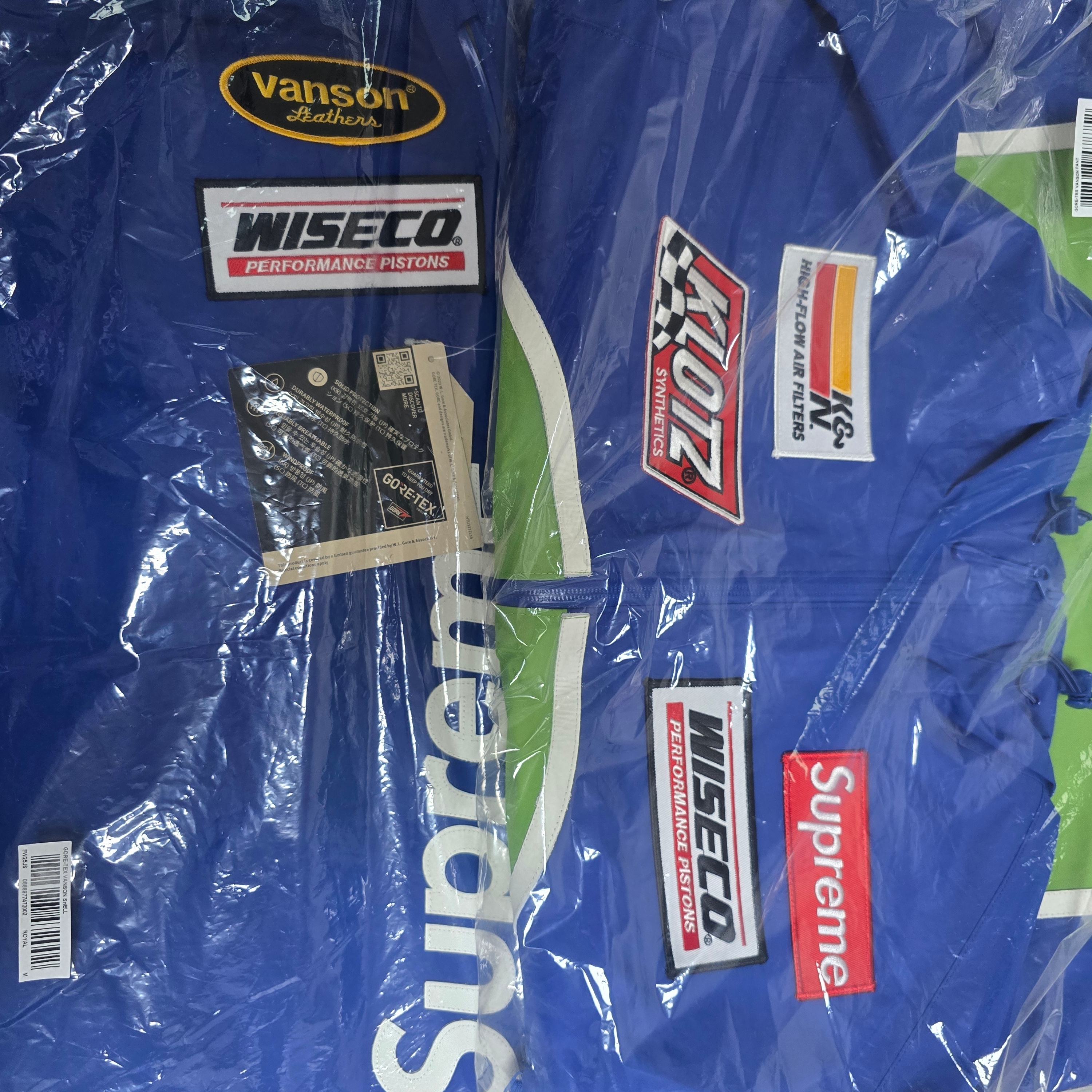 Supreme x Vanson Leathers Gore-Tex Shell Jacket Royal - 25FW, Supreme x Vanson Leathers Gore-Tex Pants Royal - 25FW 착용 스타일