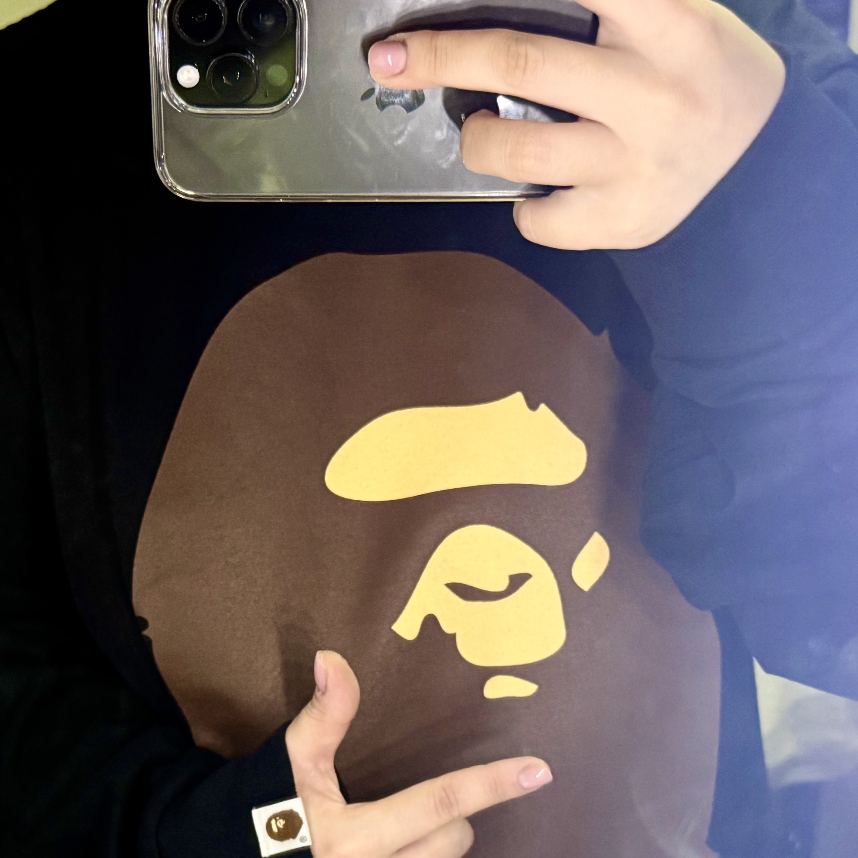 BAPE Big Ape Head  L/S T-Shirt Black 착용 스타일