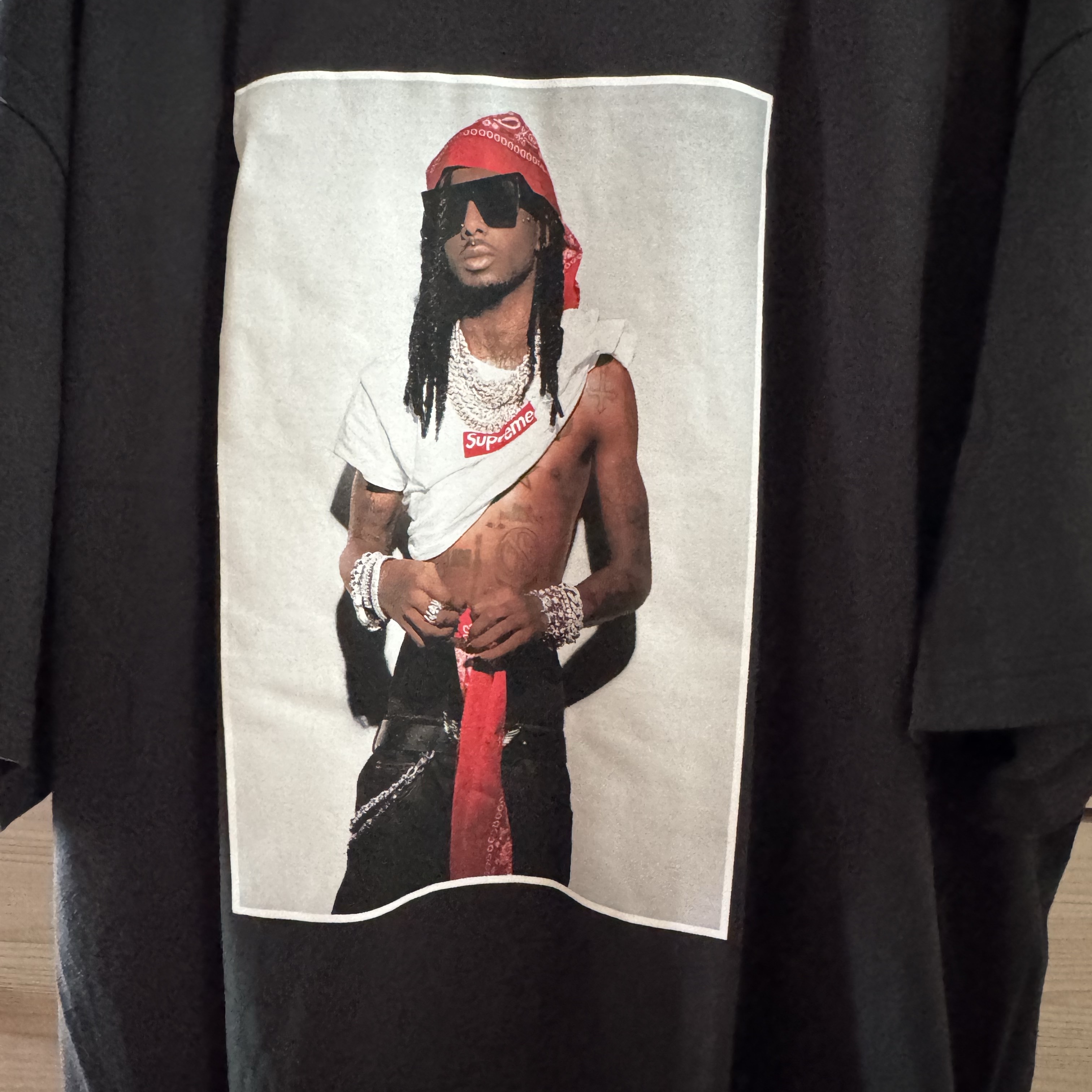 Supreme Playboi Carti T-Shirt Black - 25FW 착용 스타일