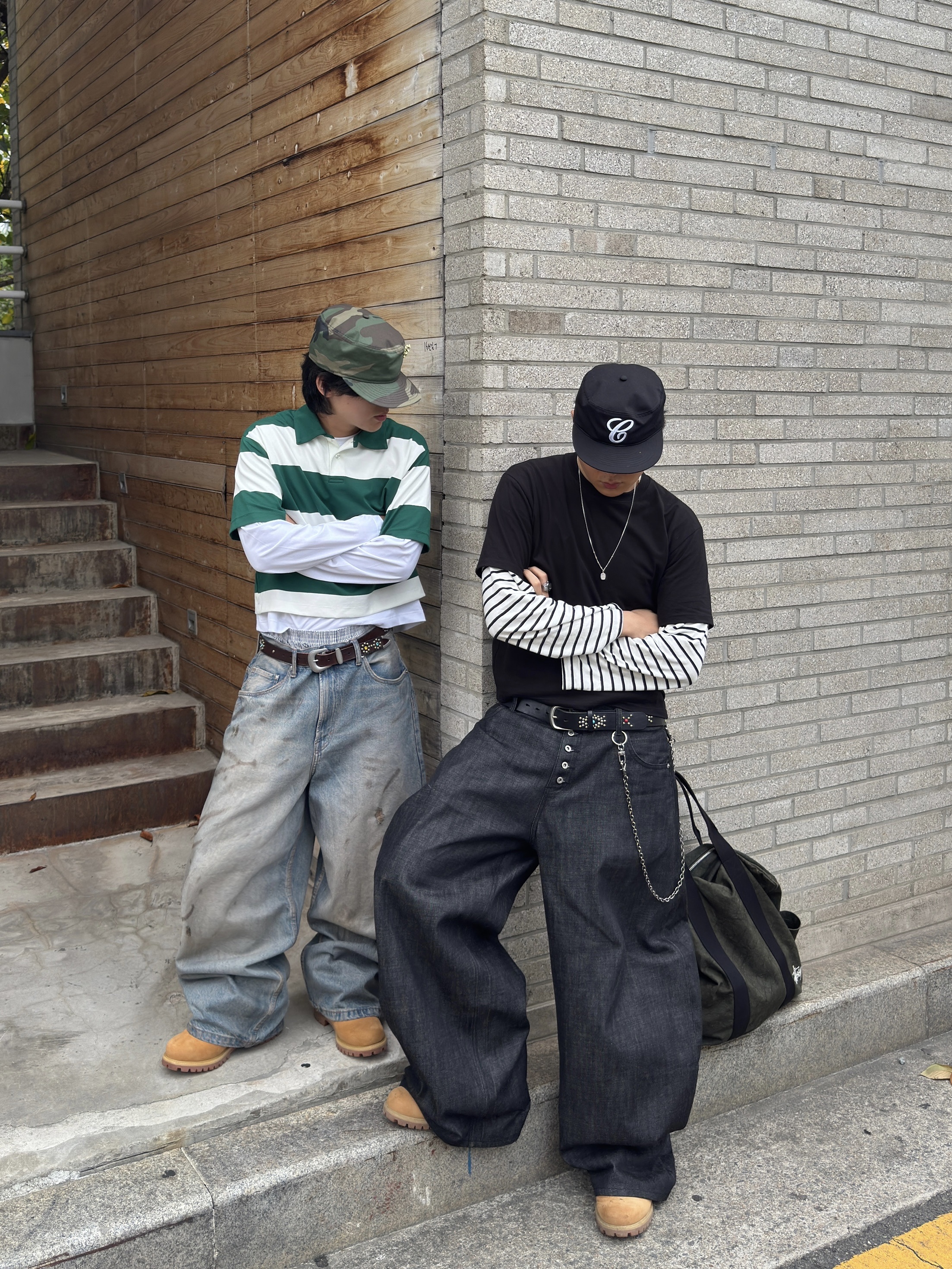 Stussy Boxer Shorts Multi (3 Pack), Stussy Canvas Flight Bag Washed Black 착용 스타일 - 1