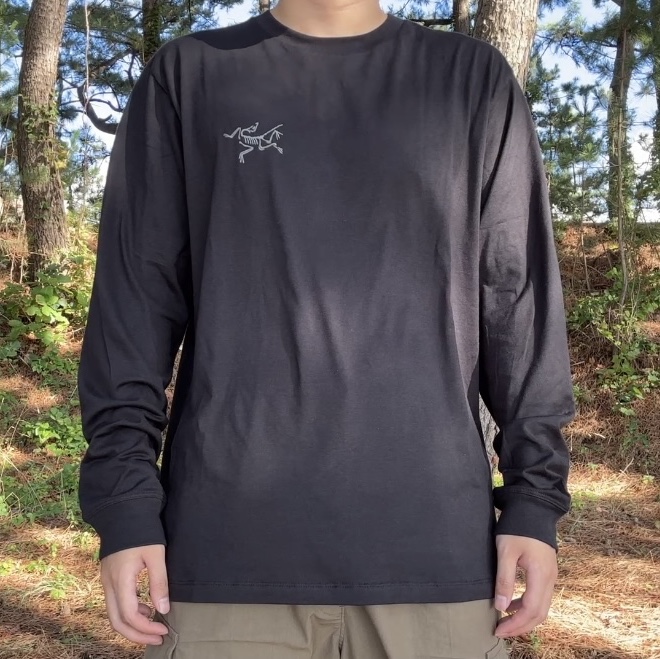 Arc'teryx Kragg SL Cotton LS Shirt Black 착용 스타일 - 2