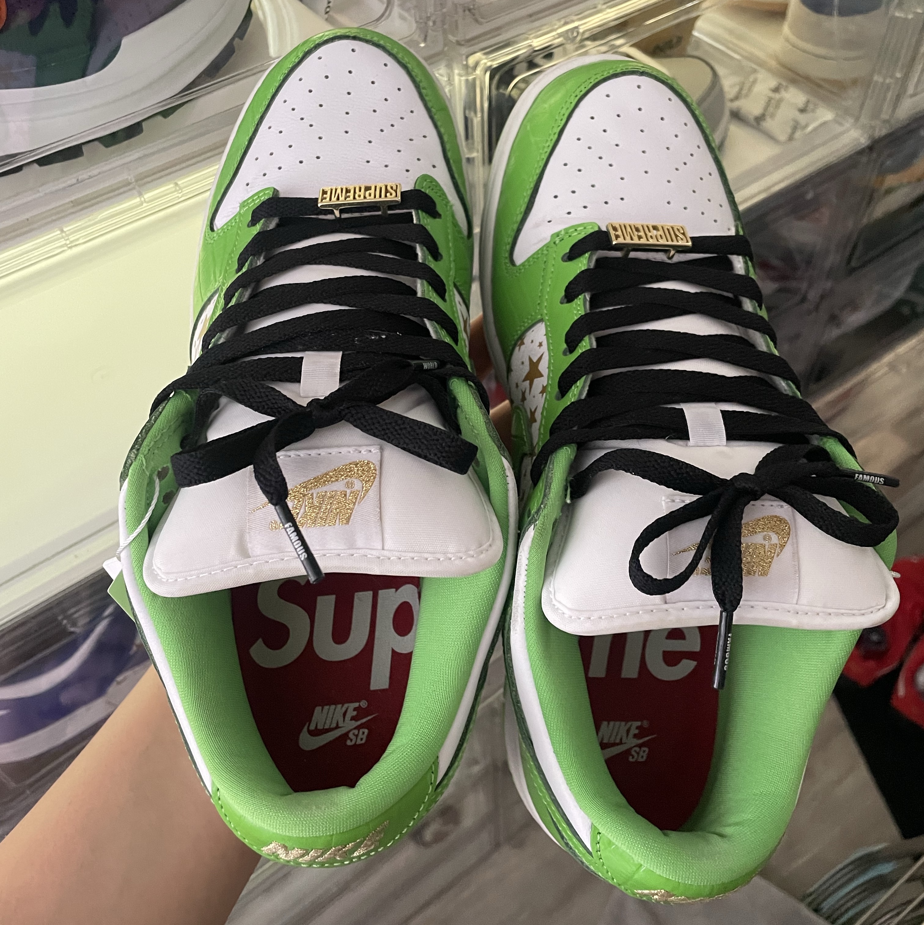 Nike x Supreme SB Dunk Low Mean Green, Nike x Supreme SB Dunk Low Hyper Blue 착용 스타일 - 2