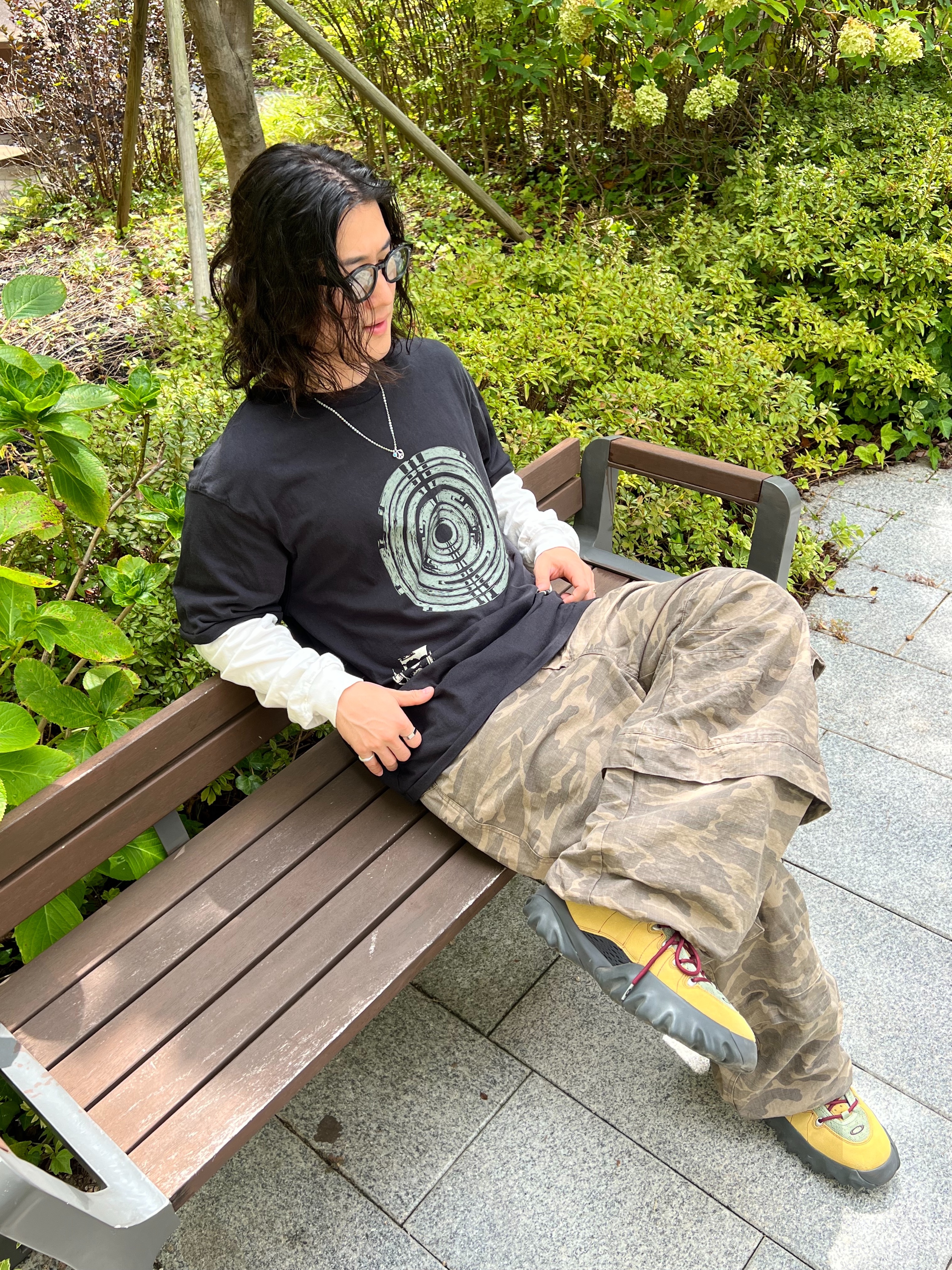 Oakley Factory Team Suede Flesh Edge Boots Yellow, Kamien Titan Baggy Pants Kream Camo 착용 스타일 - 1