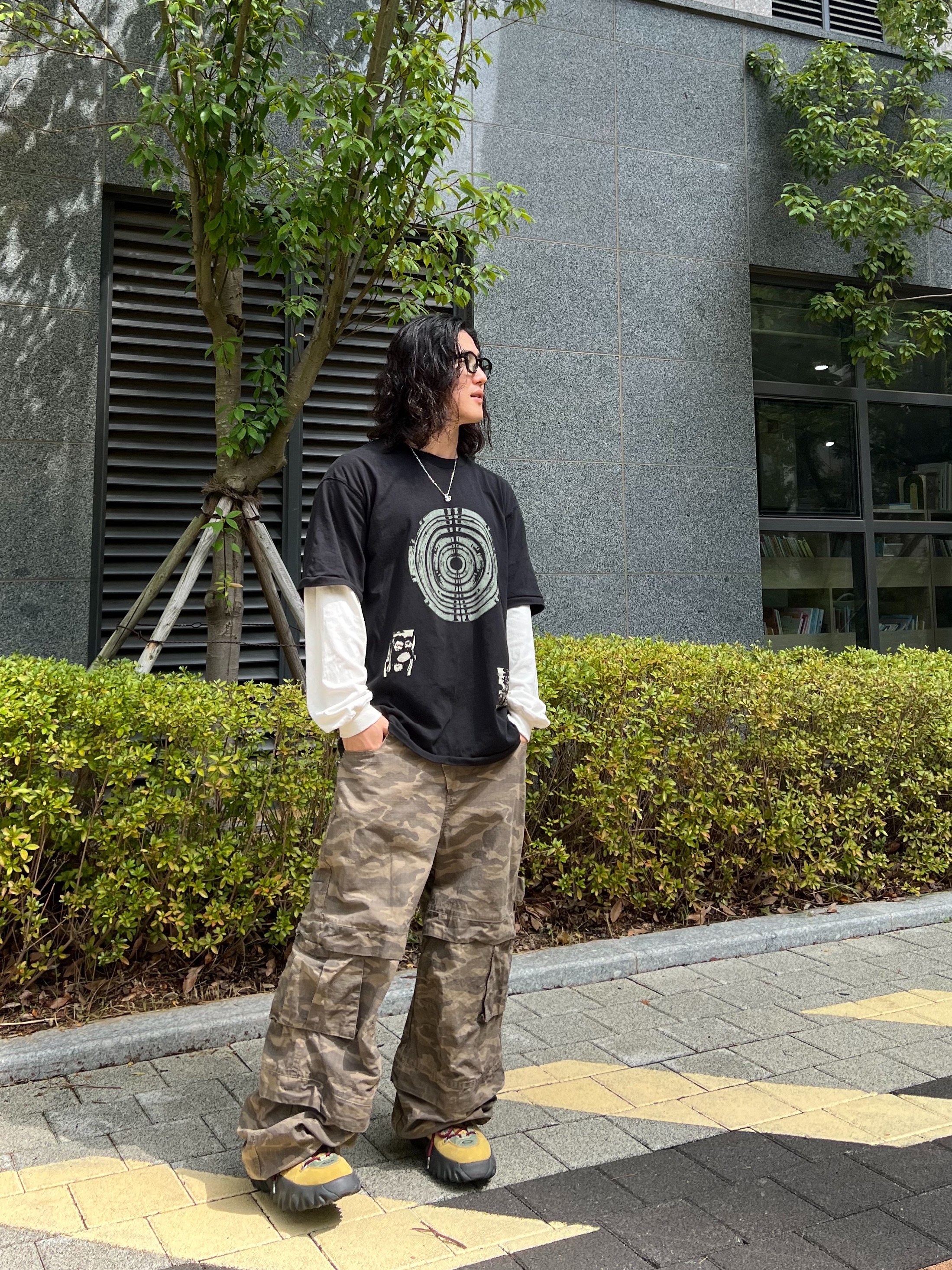Oakley Factory Team Suede Flesh Edge Boots Yellow, Kamien Titan Baggy Pants Kream Camo 착용 스타일 - 2