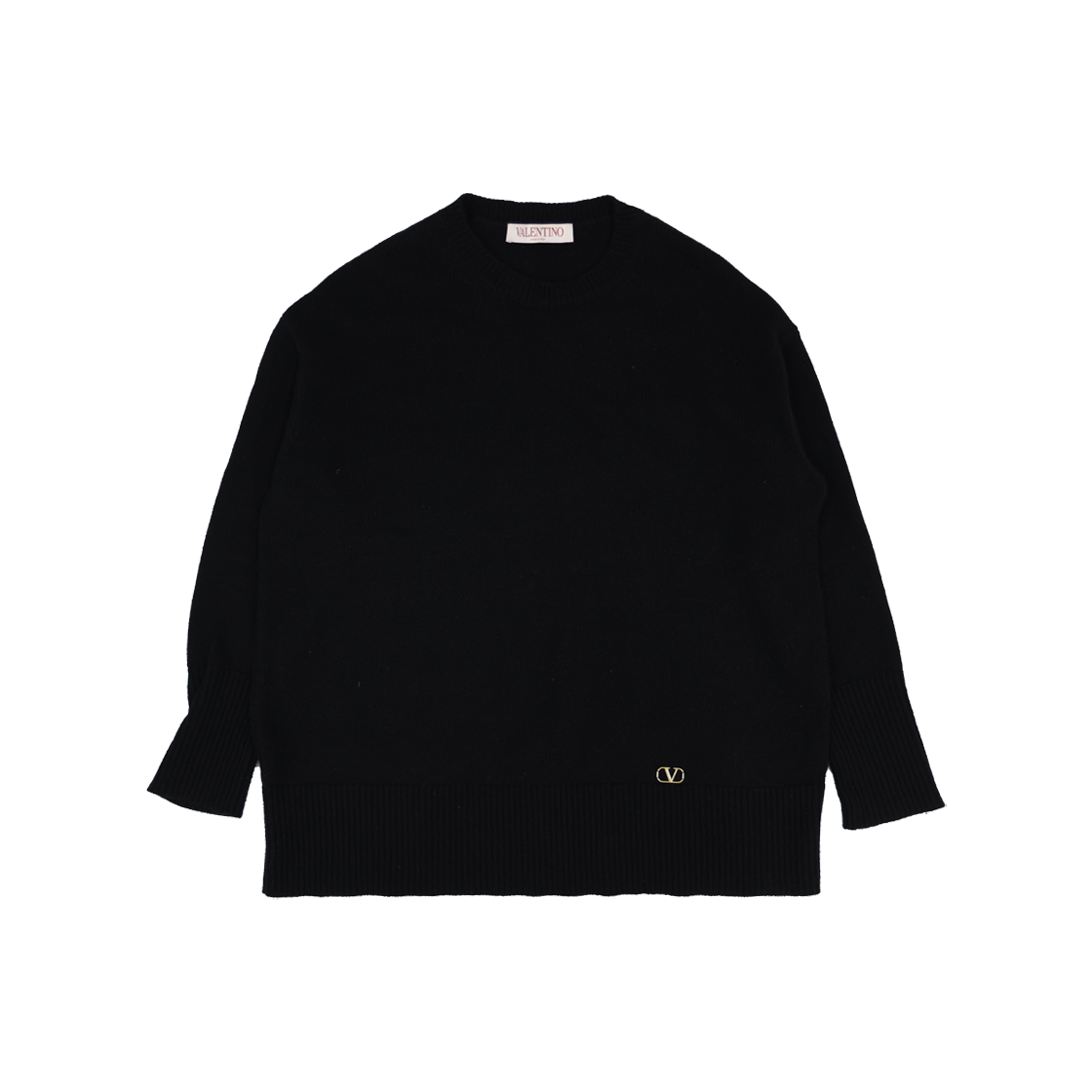 ITQ26NBCU94K Valentino Black Crew Neck Knit Sweater