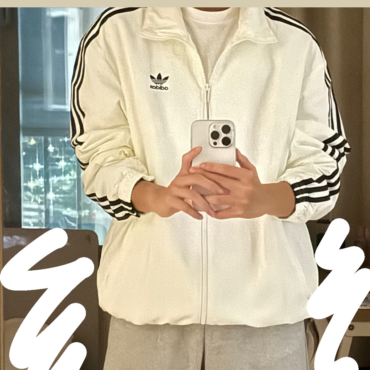 Adidas Originals Firebird Track Top Off White - KR Sizing 착용 스타일