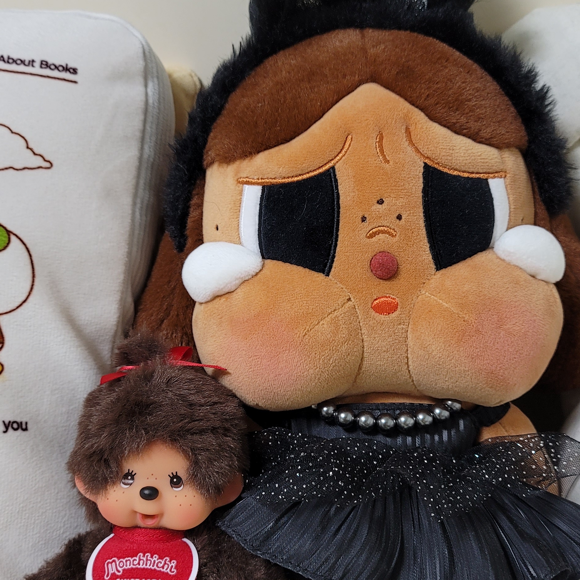 Monchhichi SS Girl Key Chain Brown 착용 스타일