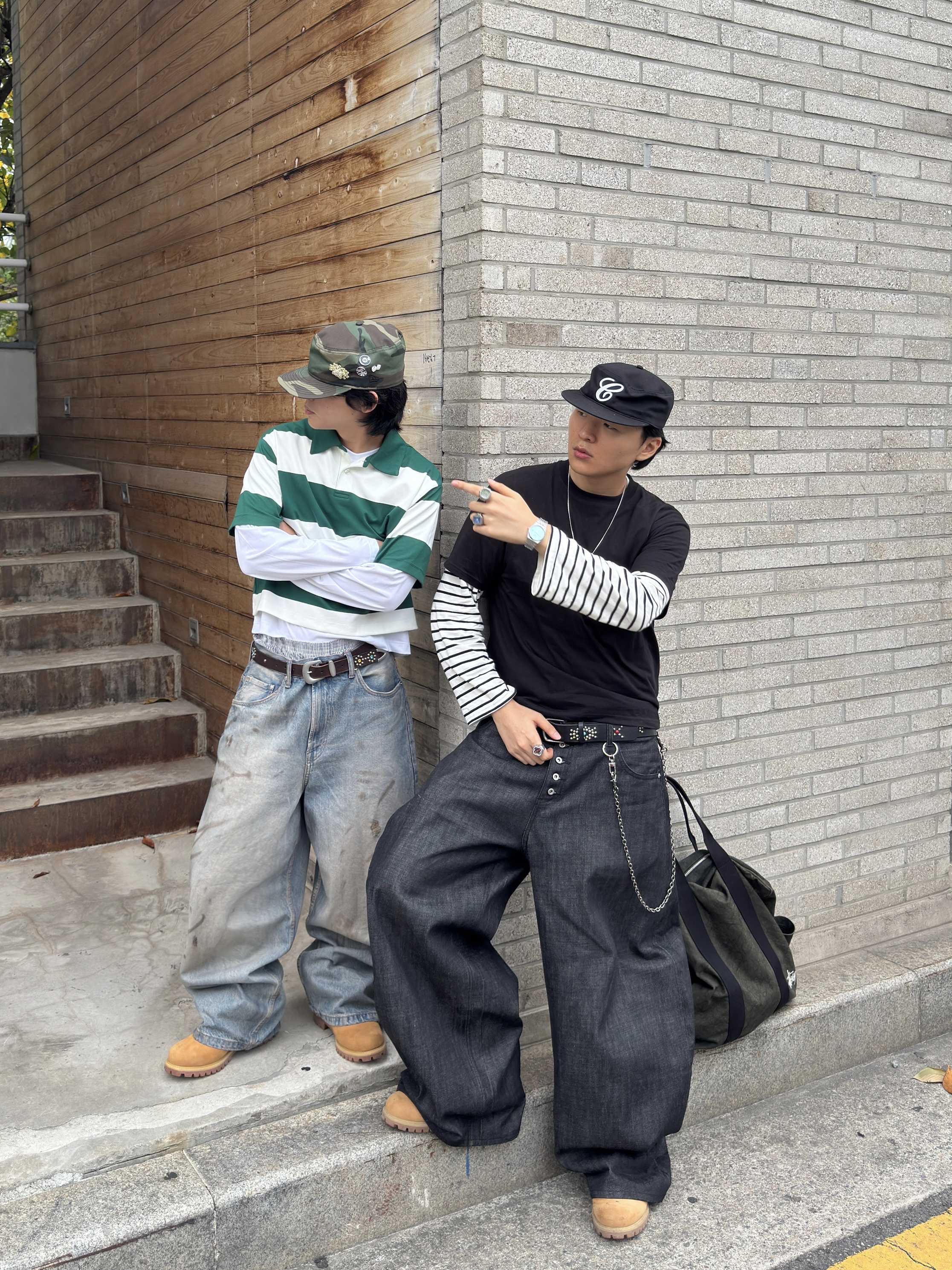 Stussy Boxer Shorts Multi (3 Pack), Stussy Canvas Flight Bag Washed Black 착용 스타일 - 4