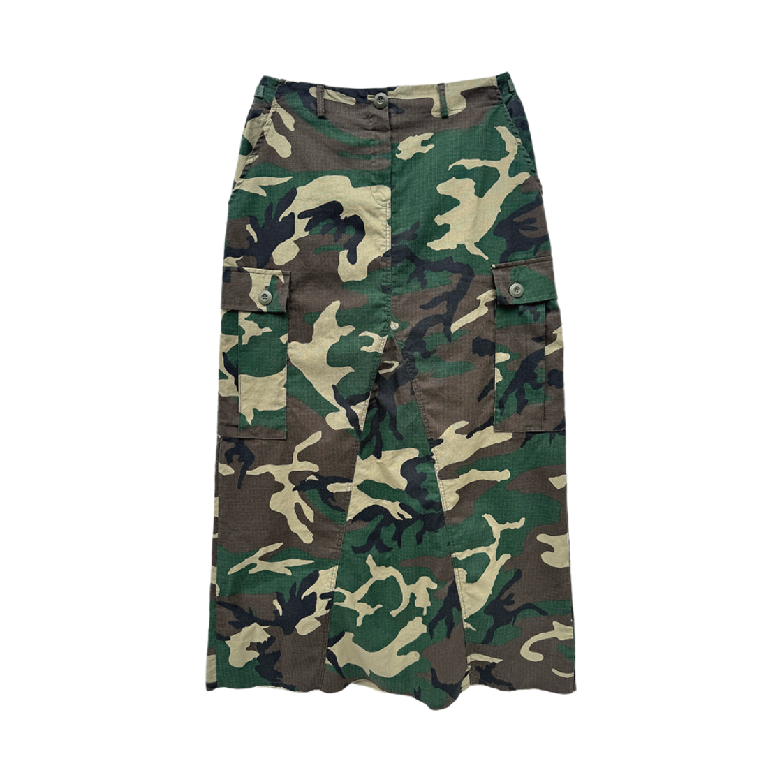 km25fw25 Kasual Manual Camo Cargo Skirt